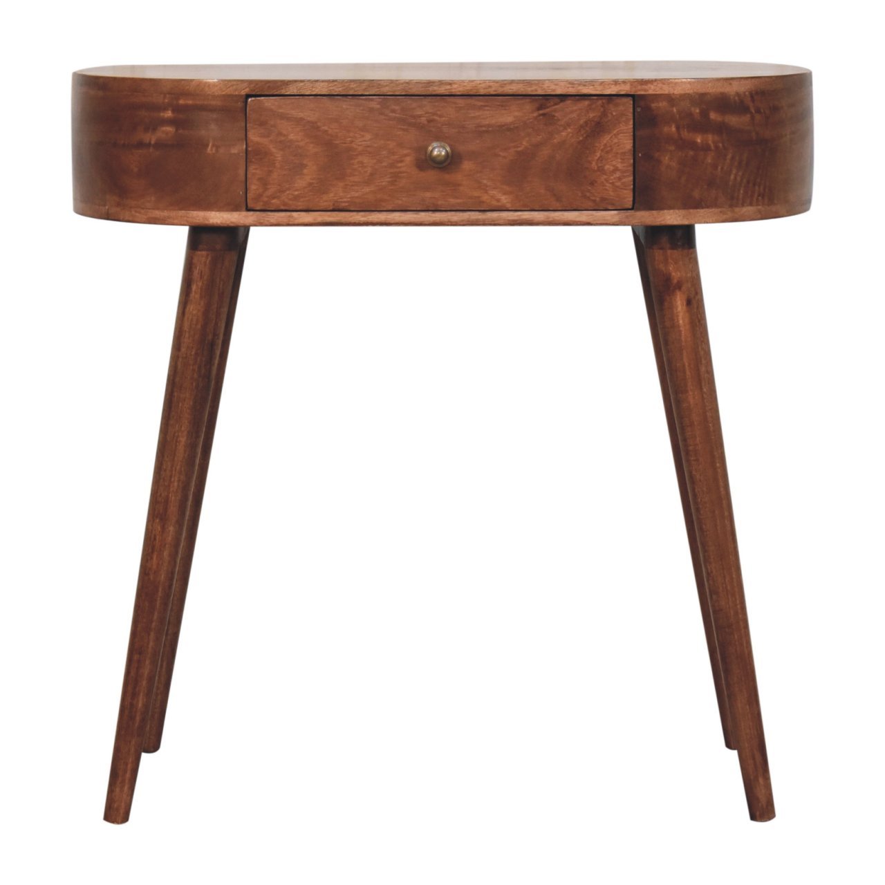 Solid Wood California Walnut Rounded Small Console Table