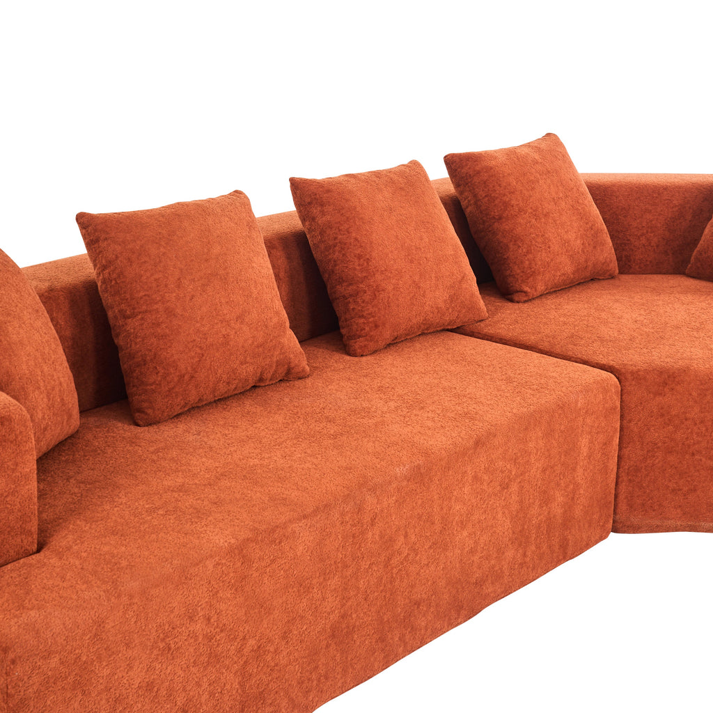 Memory Foam Couch, No Installation & Easy to Transport, Deep Seat Modern Sofa with Chenille Fabric, Couch for Living Room, Bedroom, Apartment, Home Office