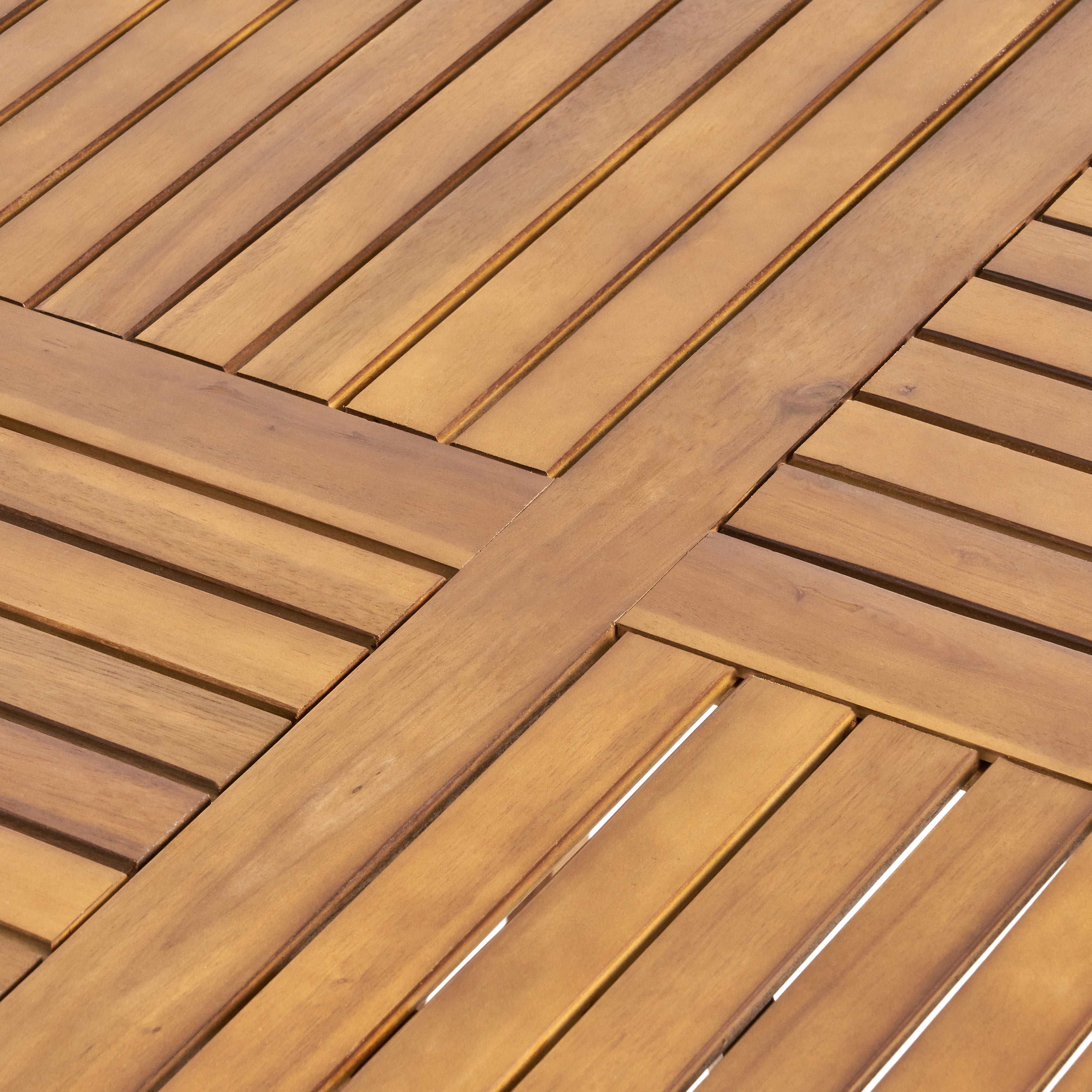HERMOSA 47 Outdoor Acacia Wood Table with Teak Finish and Circular Design
