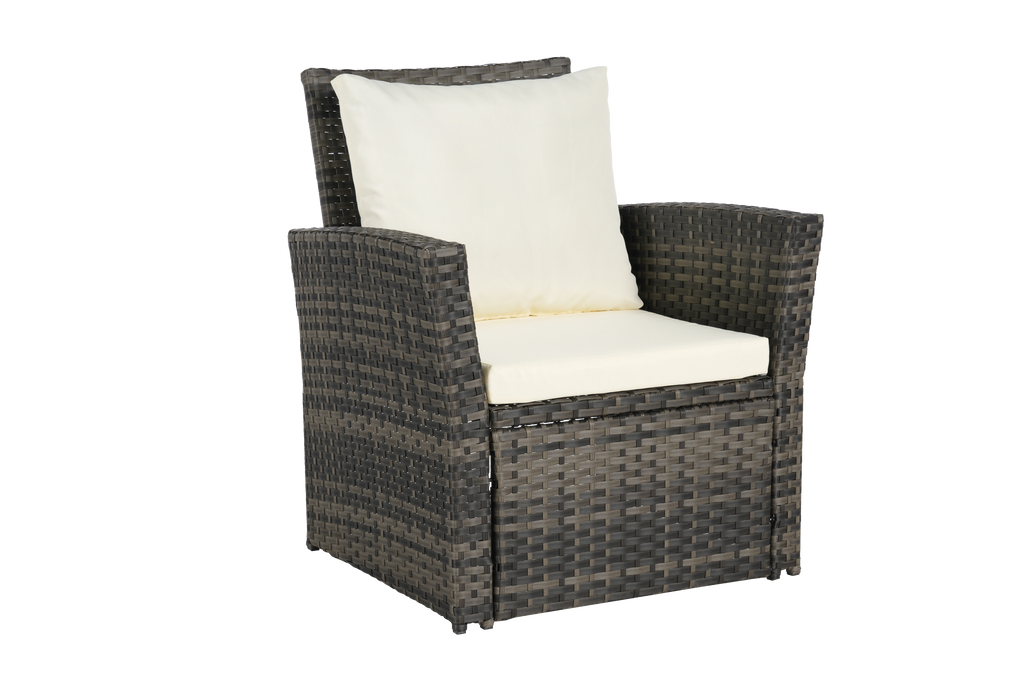 7 PCS PE/RATTAN OUTDOOR FURNITURE SET PATIO FURNITURE SET 9 SEATER