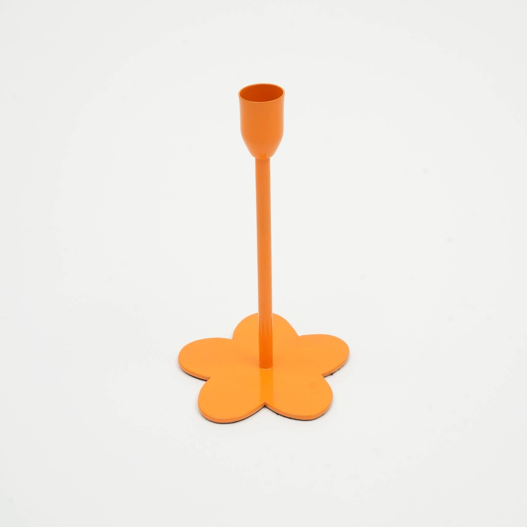 Home Décor Floral Fusion Orange Candle Holder - Stylish 4x7 Inch Decorative Candle Holder for Living Room & Home Accents