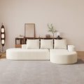 Modern Curved sofa ,Chenille Upholstered Sectional Sofa Couch Set,Modular 108.5' L Shaped Sectional Living Room Sofa Set With 3 Pillows,Free Combination Sofa Couch for Living Room,Bedroom