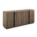 Mid-Century Modern 3-Drawer Low TV Stand for TVs up to 80' - Slate Grey
