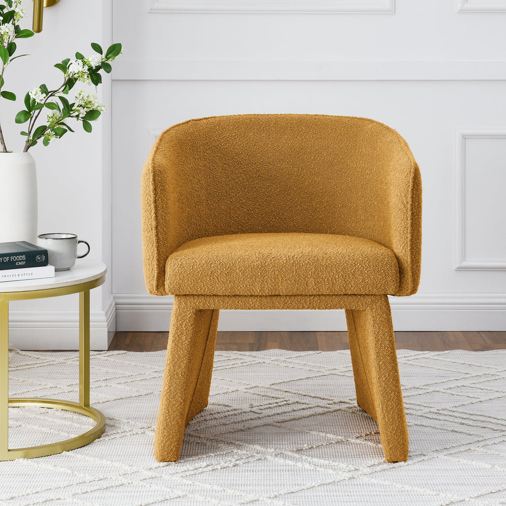 Modern style simple and elegant chair, orange leisure chair, suitable for dining/bedroom/living room/reception desk (assembly required)-Orange