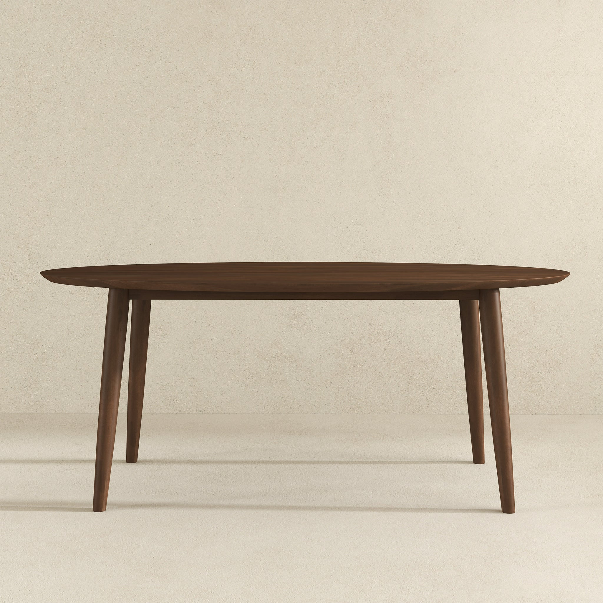 Ada Mid Century Modern Solid Wood Walnut Oval Dining Table for Dining Room or Kitchen 29.5'H x 35.4'D x 66.9'W Kitchen Dining Room Dinner Pedestal Table,Space Saving Wood Kitchen & Dining Room