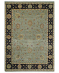 8x10 Fine Hand Knotted Silver and Black Muted Antique Traditional Vintage Persian Wool Rug | AGR45