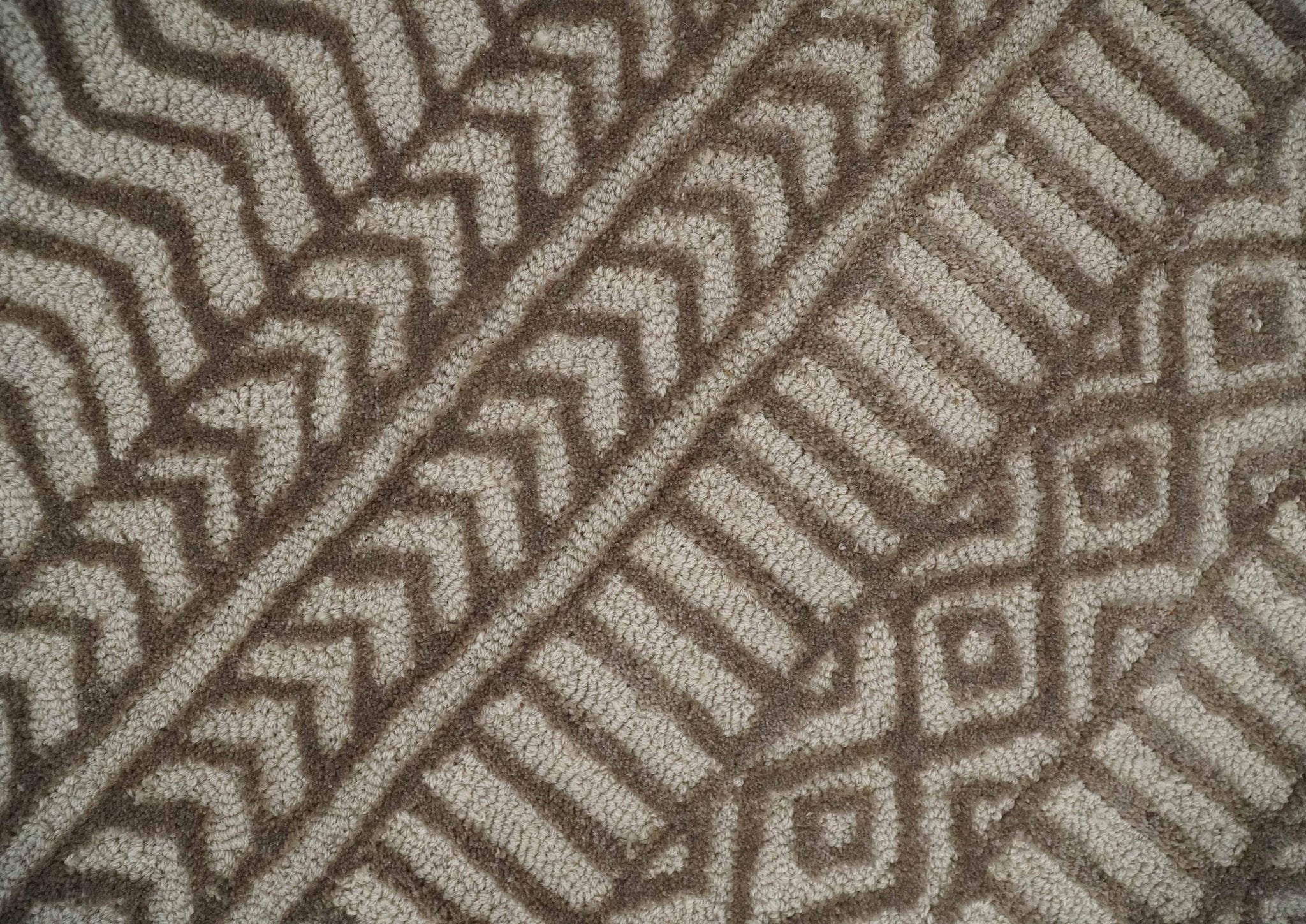 8x10 Hand Tufted Ivory and Bronze Stripes Pattern Rug Multi Size Living Room and Bedroom Rug | TRD6530810S