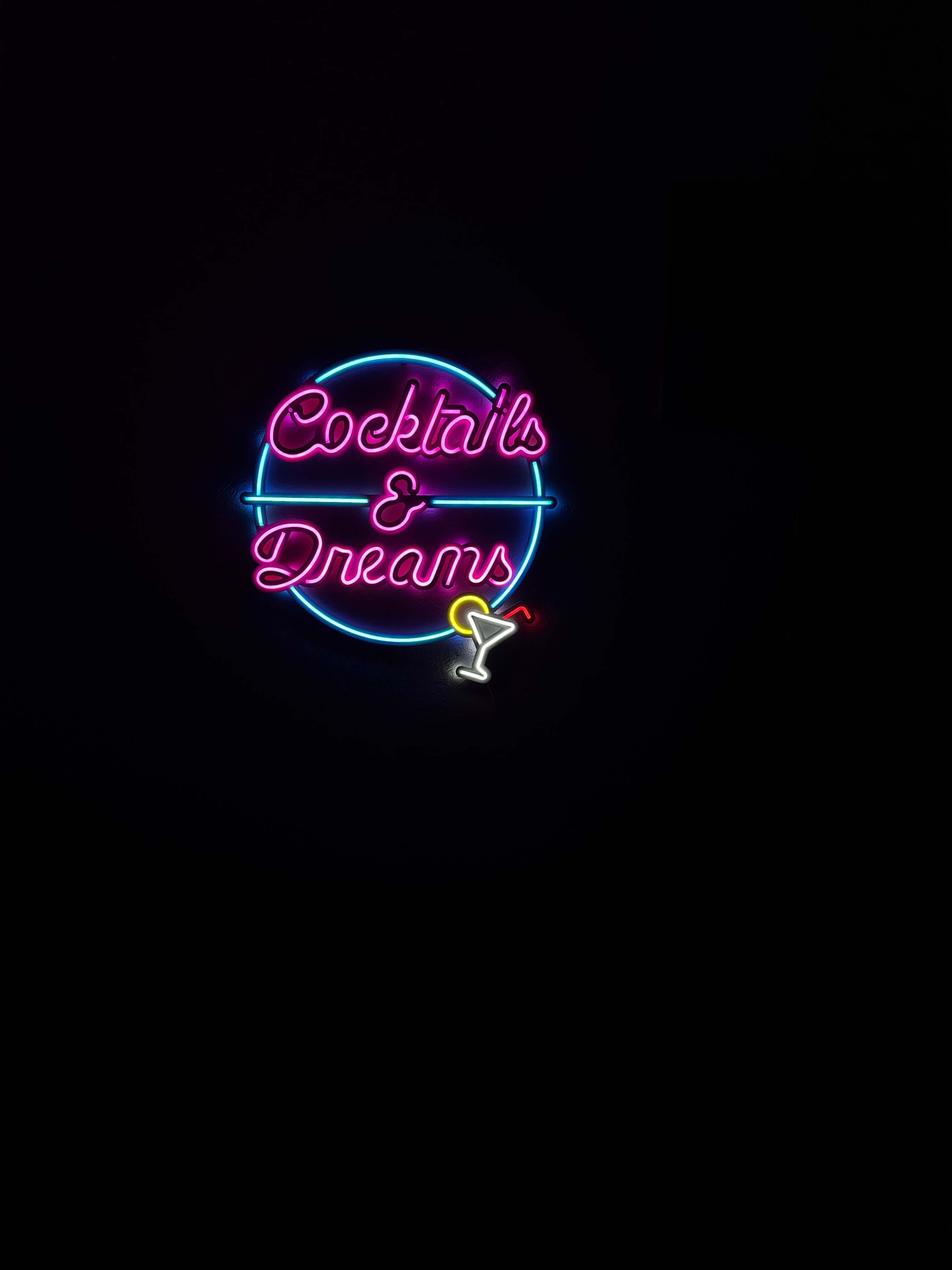 Cocktails and Dreams Neon Metal Wall Art, Neon Sign