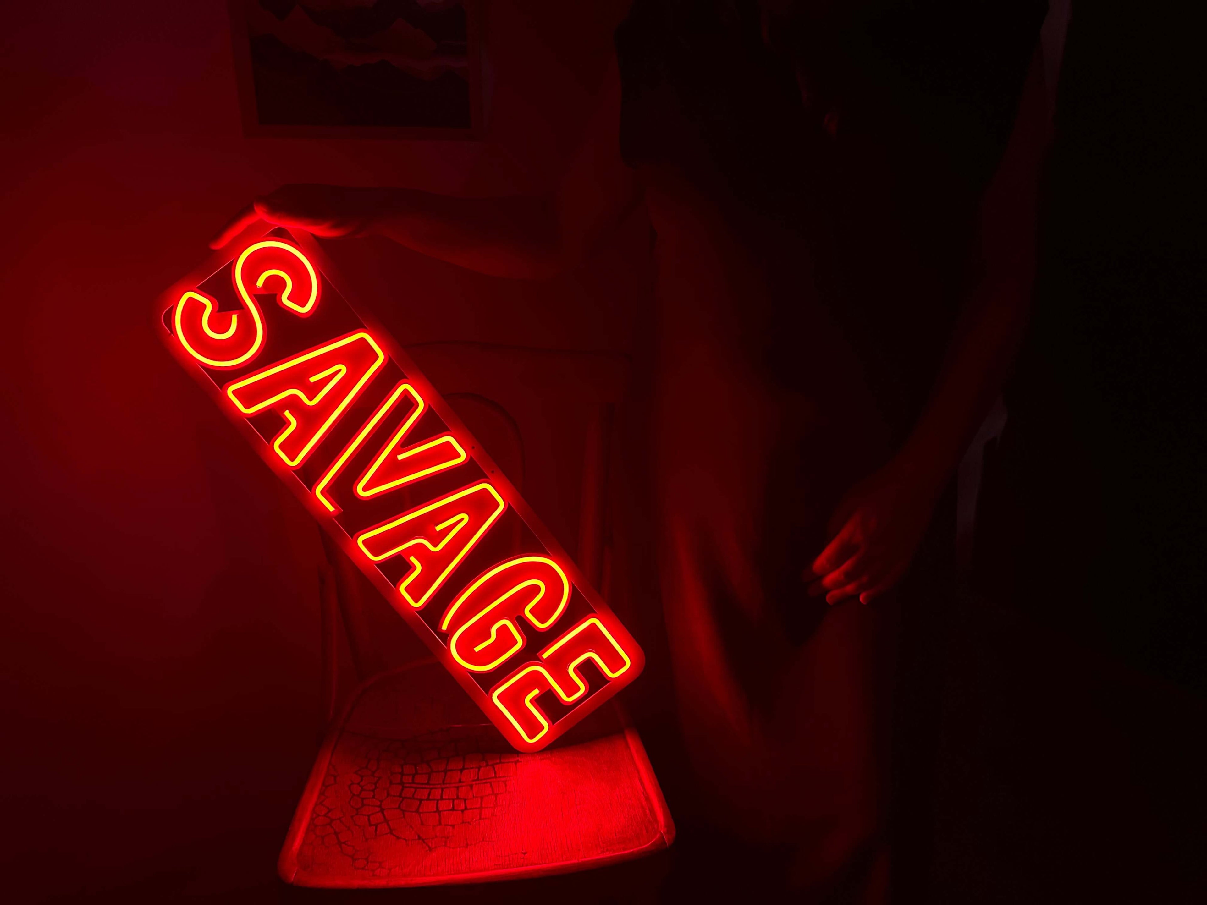Savage Neon Metal Wall Art