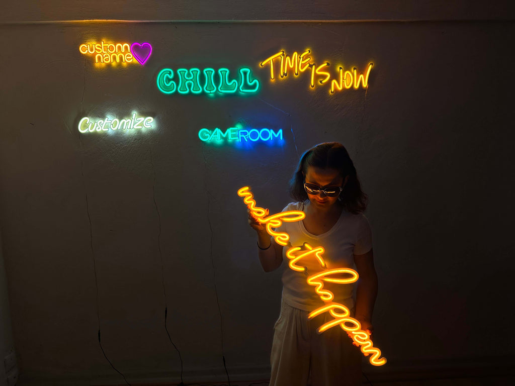 Make it Happen Neon Metal Sign