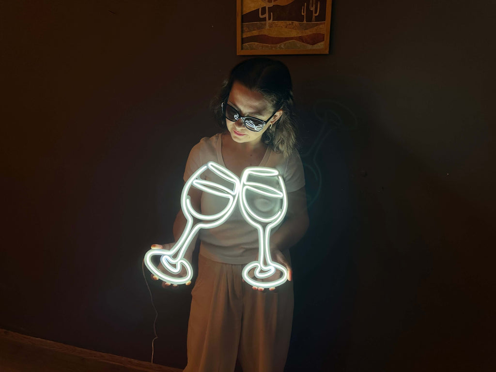 Cheers Neon Metal Sign