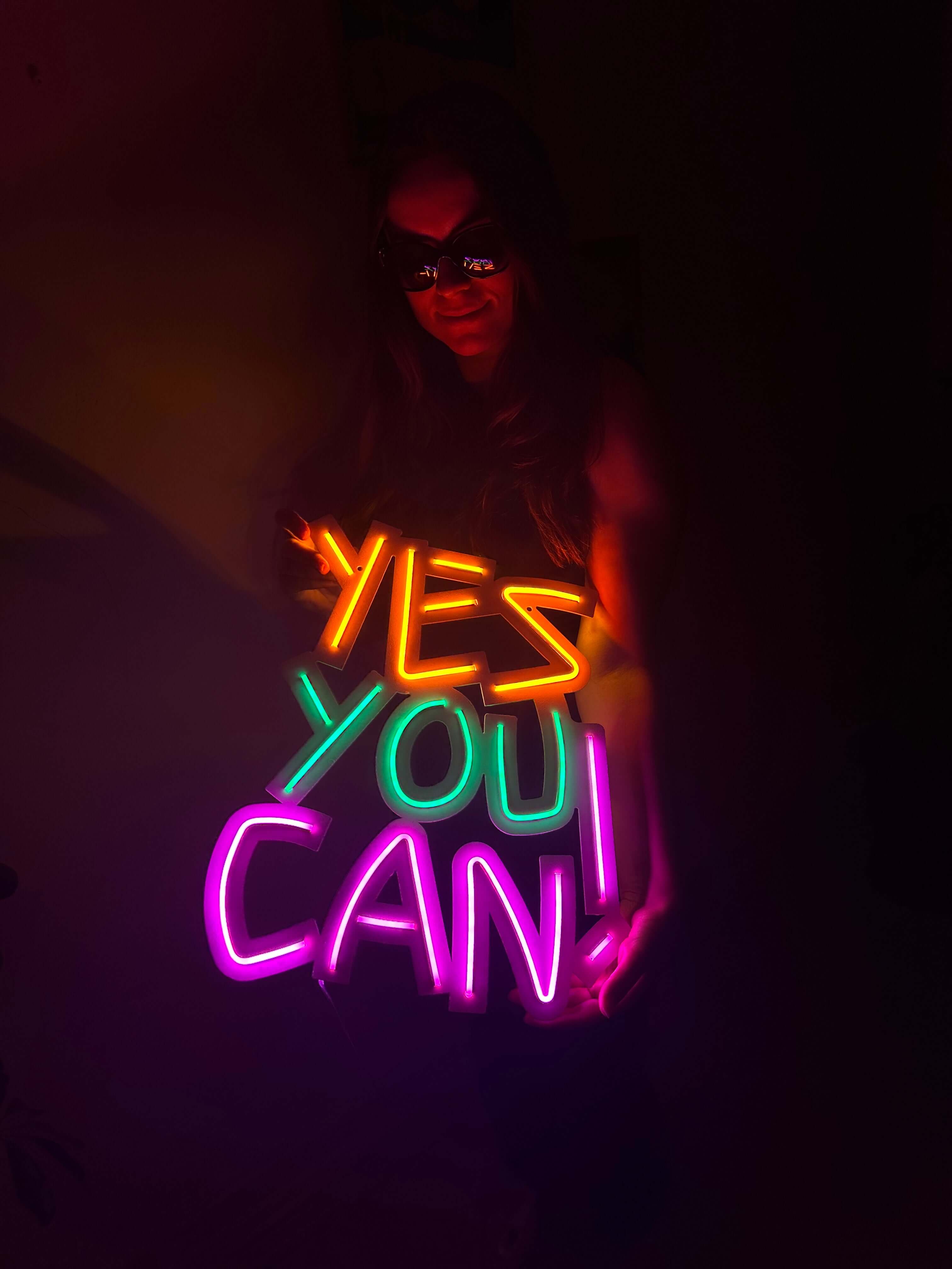 Yes You Can Neon Metal Sign