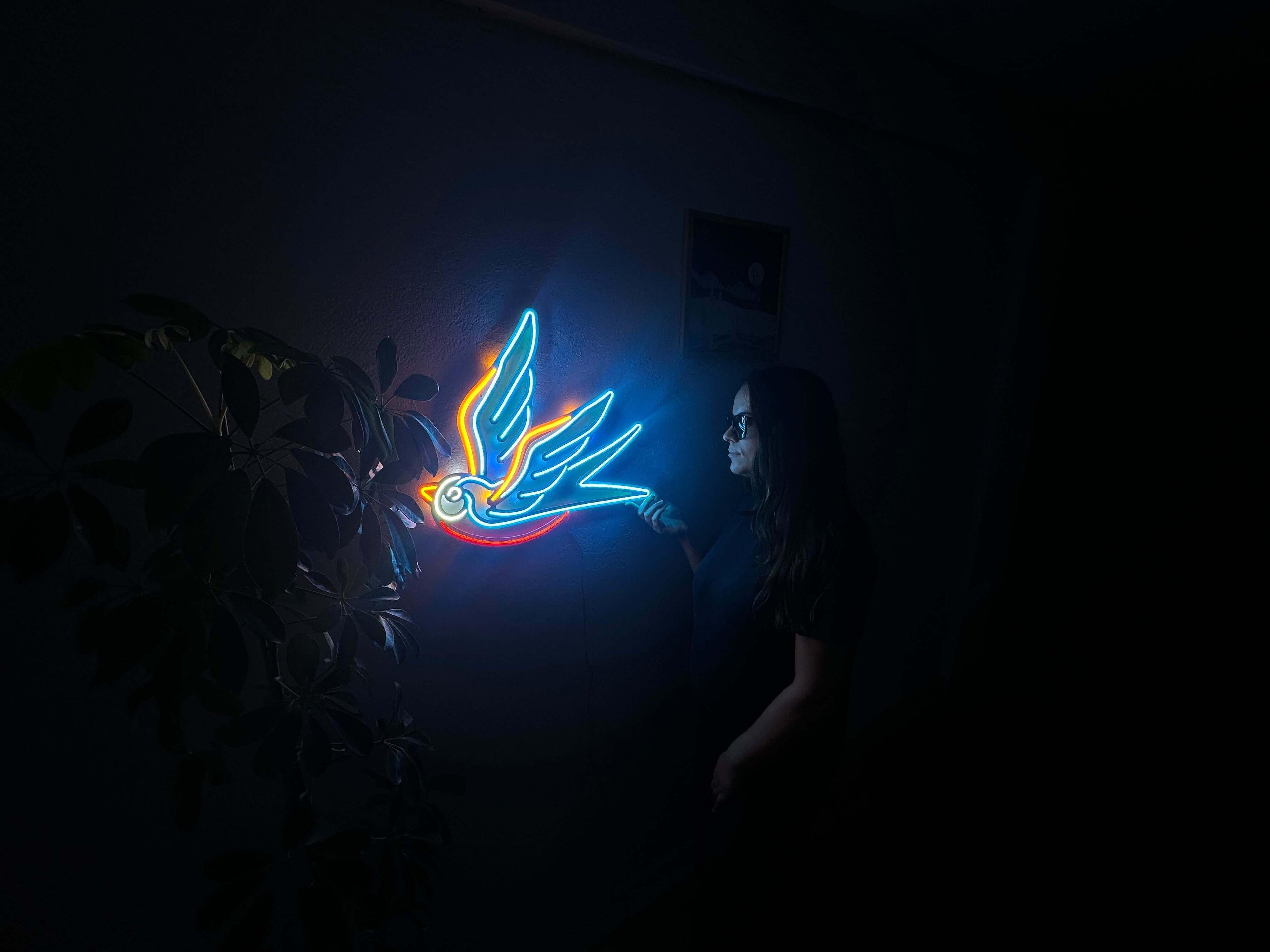Sparrow Neon Metal Sign