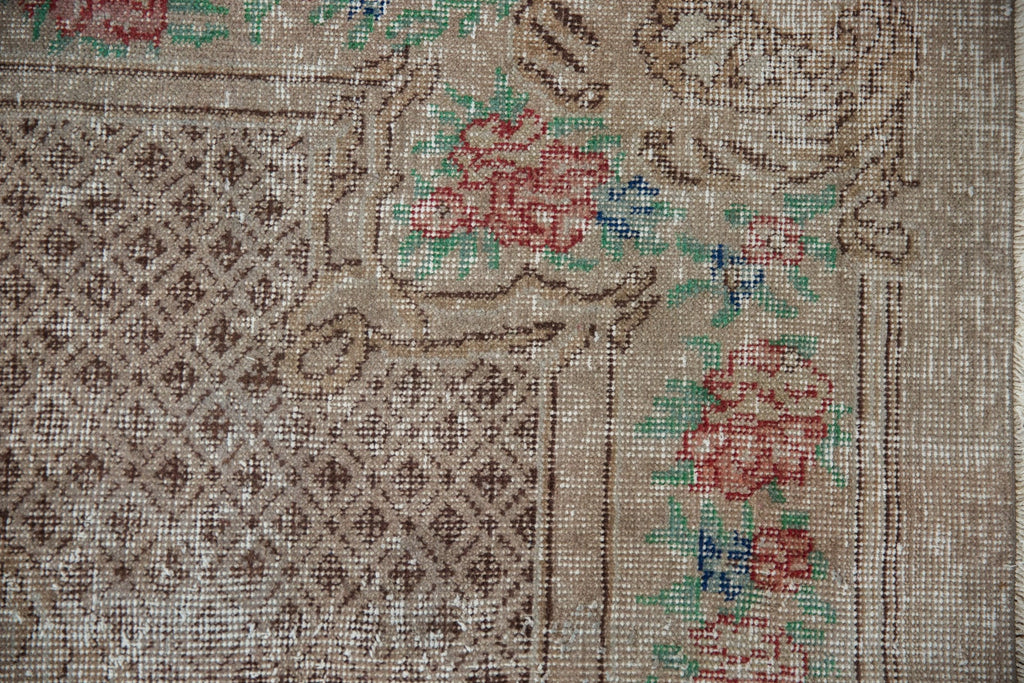 5.5x9.5 Vintage Distressed Overdyed Oushak Carpet