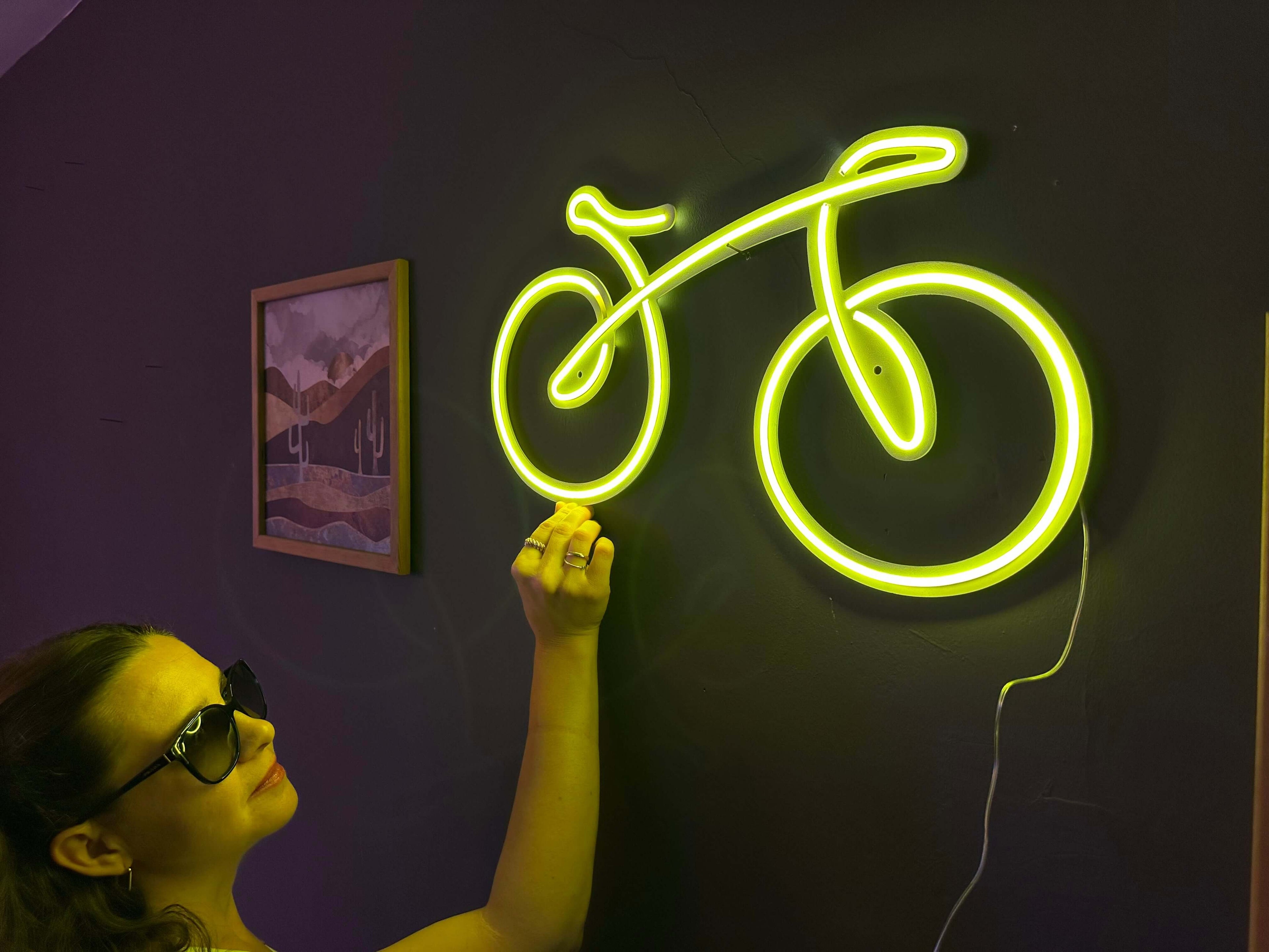Bicycle Neon Metal Sign