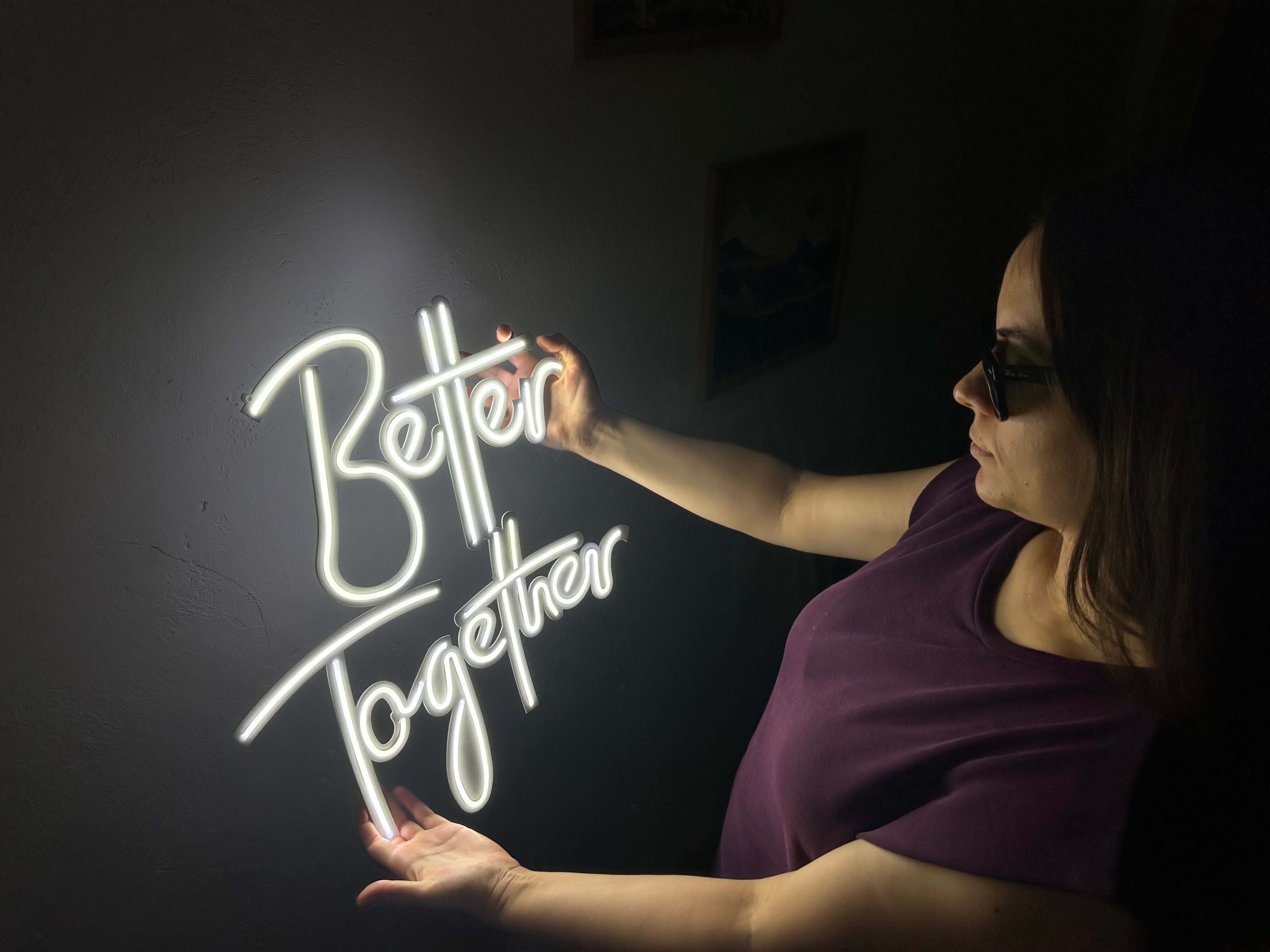 Better Together Neon Metal Sign