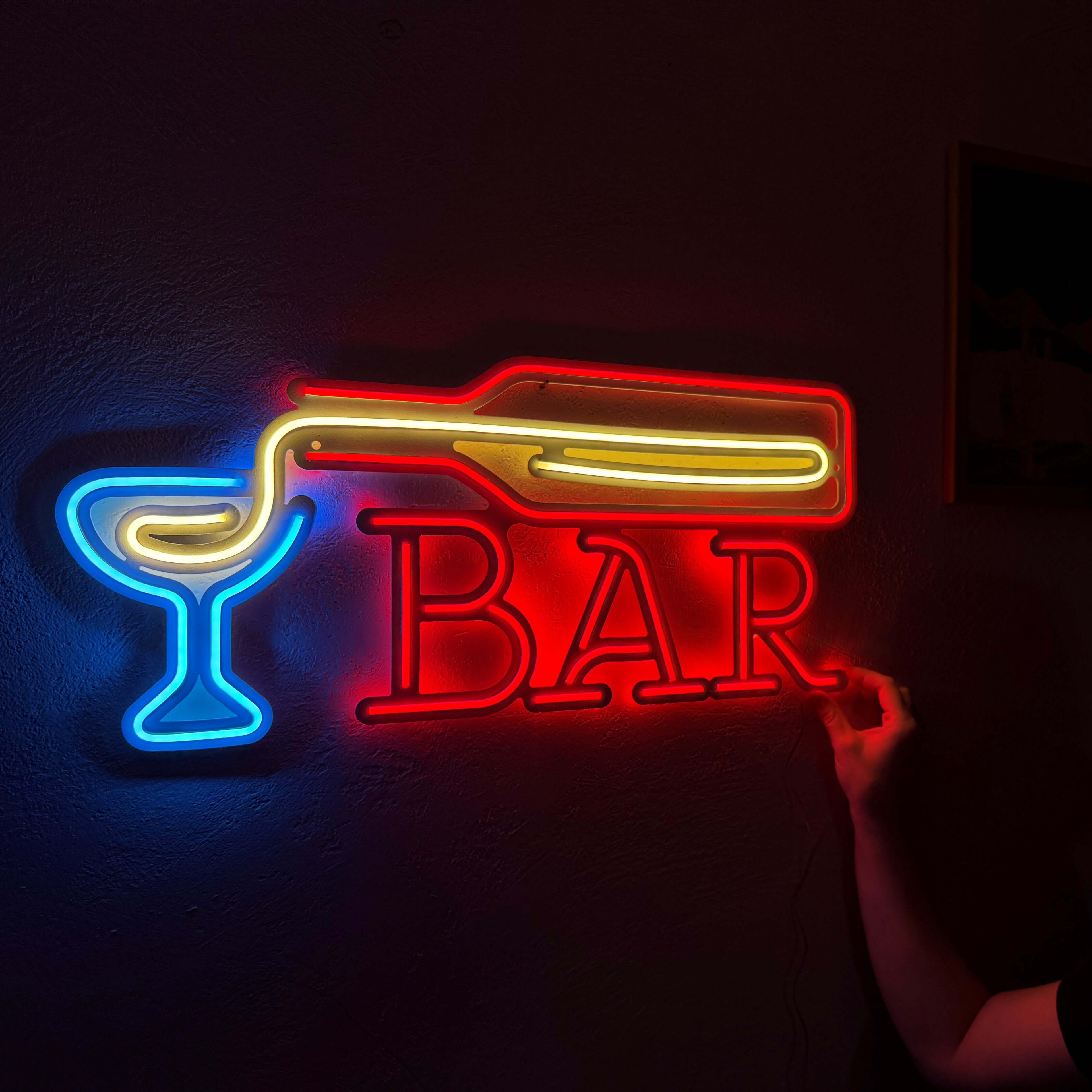 Bar Neon Metal Sign