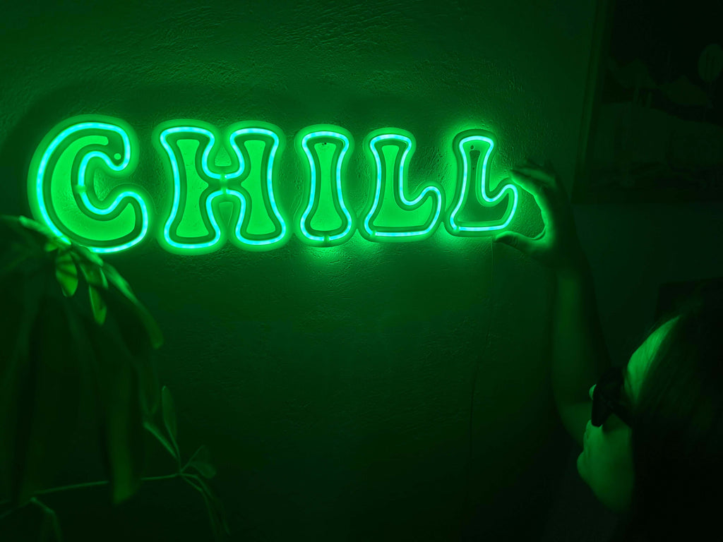 Chill Neon Metal Sign