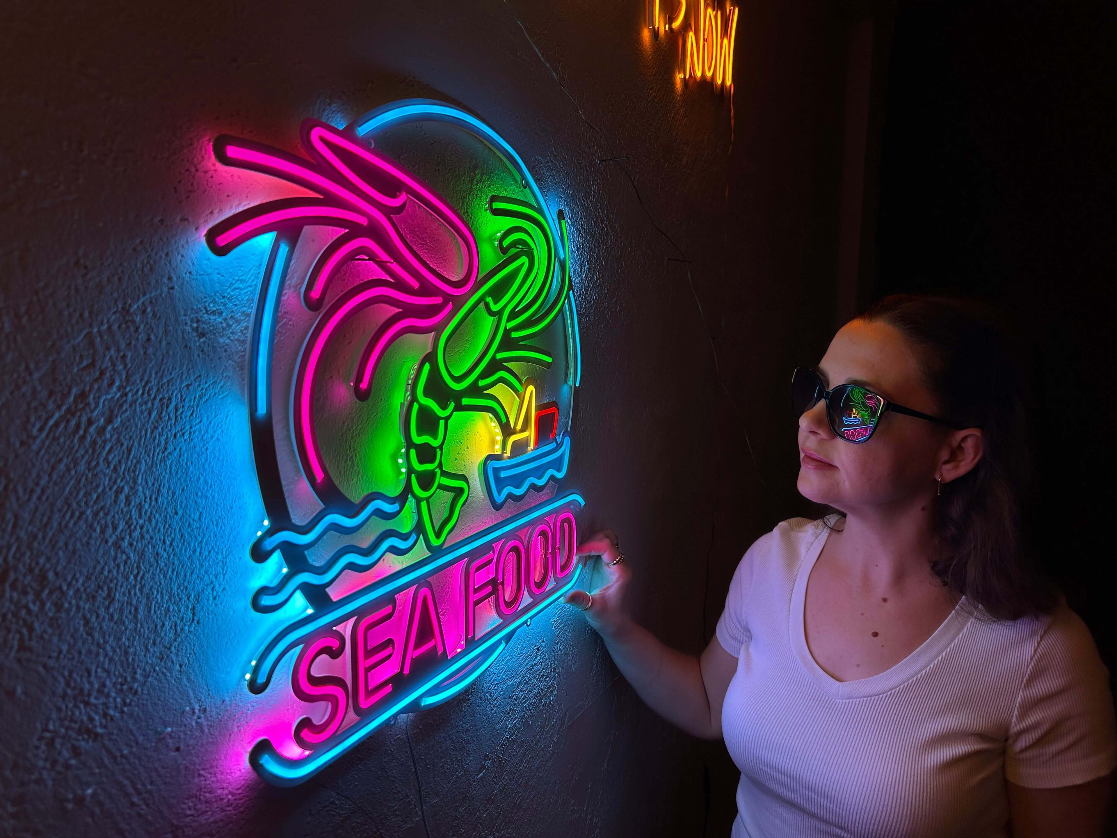 Sea Food Neon Metal Sign
