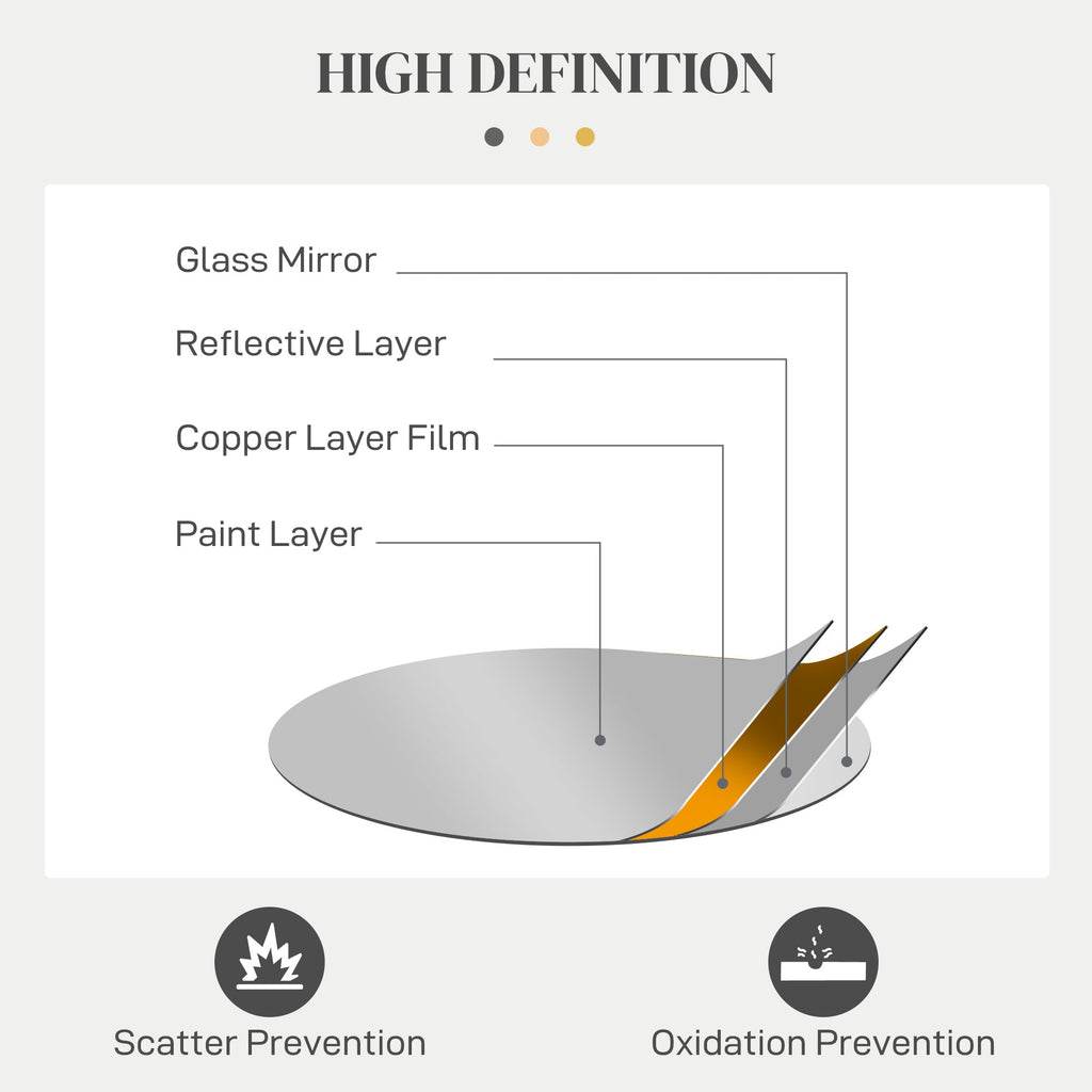 HOMCOM Metal Wall Art Modern Mirror Decor Home Hanging Wall Sculptures for Living Room Bedroom Dining Room, Black