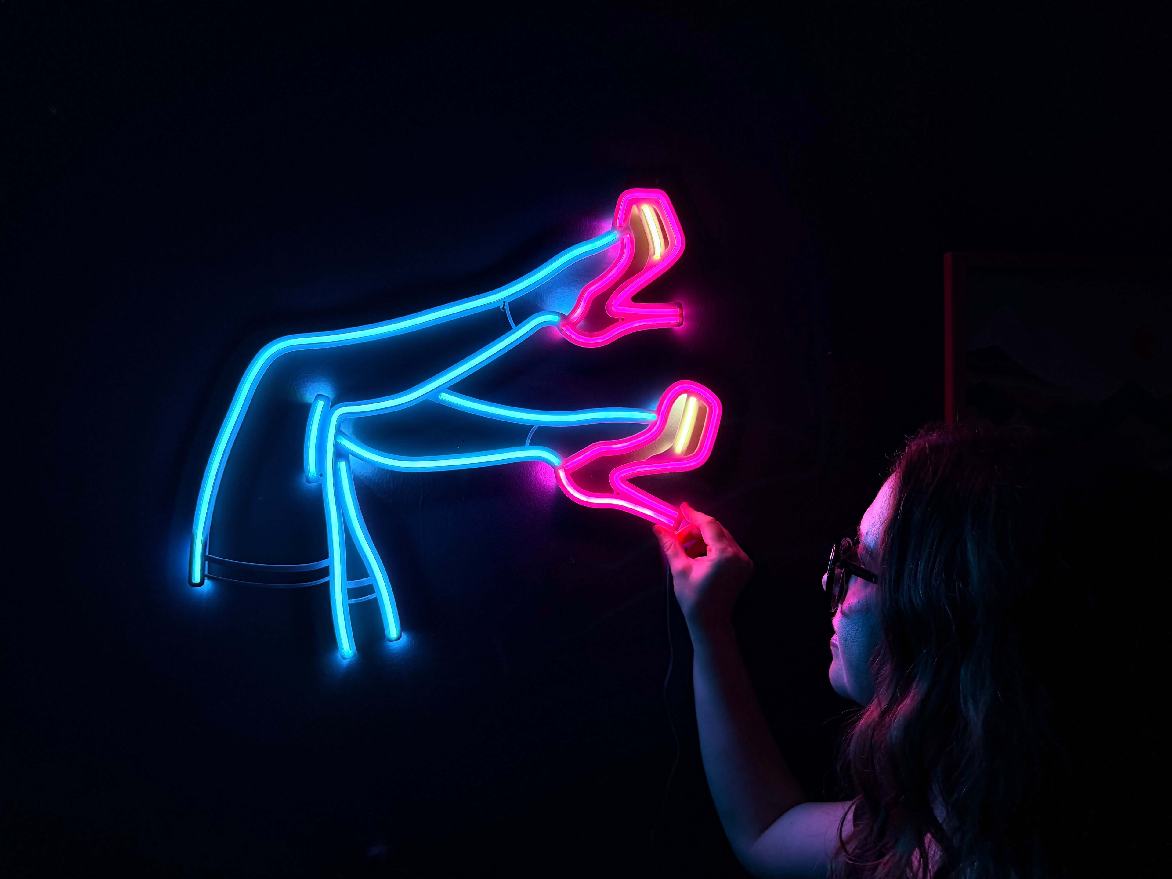 Lacy Neon Metal Sign