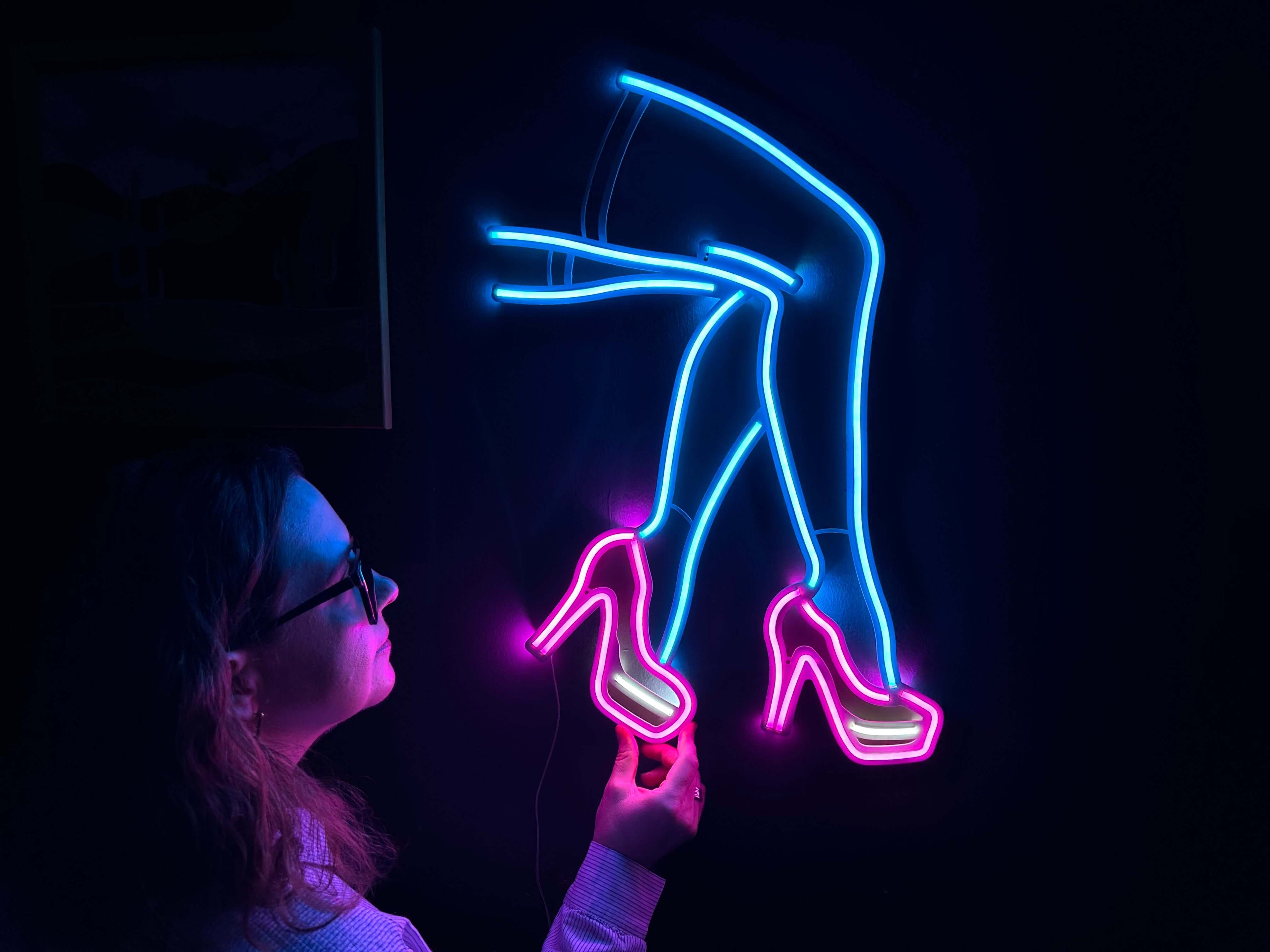 Lacy Neon Metal Sign