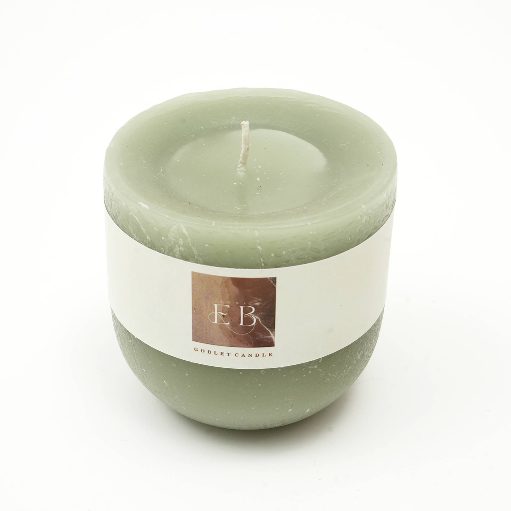 Goblet Green Pillar Candle 4'x4' – Elegant Home Décor Candle