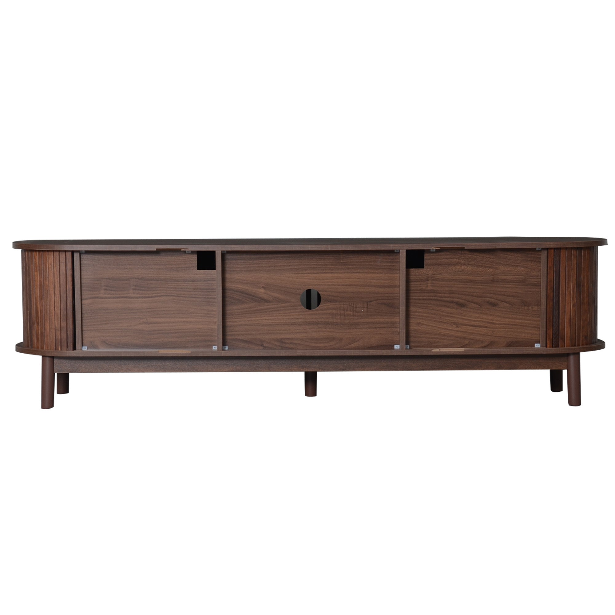 Modern Farmhouse TV Stand for 75' TVs, Wood Entertainment Center with Storage Cabinet, TV Console Table for Living Room, Bedroom