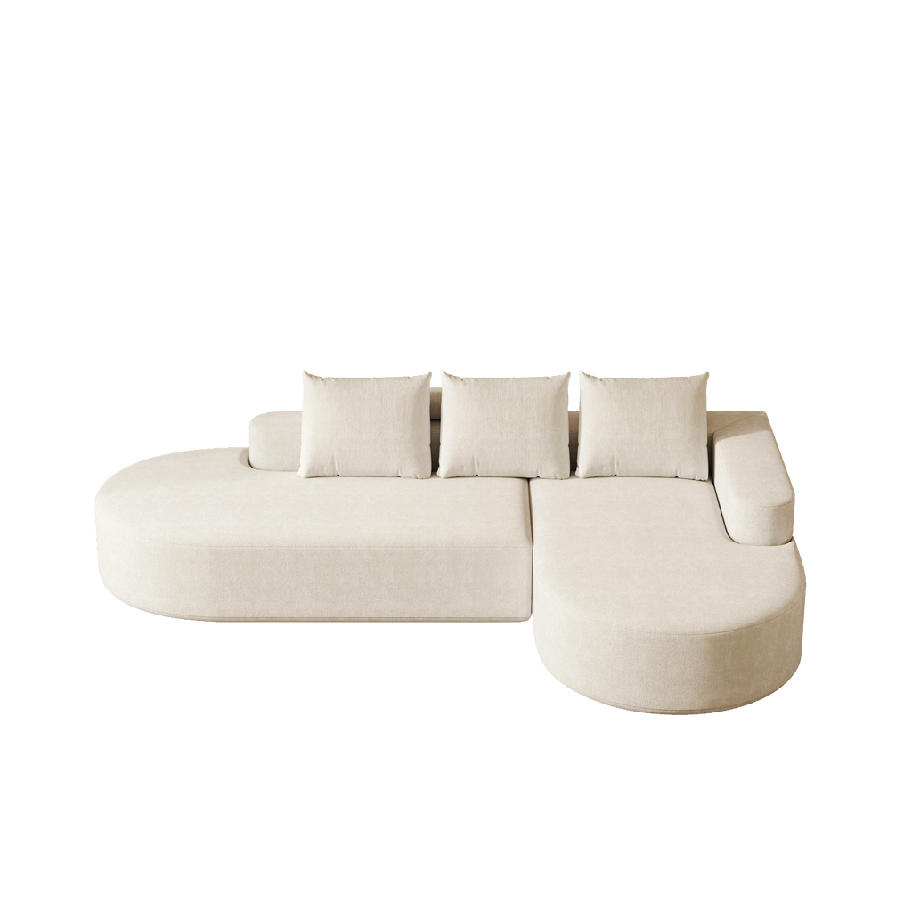 Modern Curved sofa ,Chenille Upholstered Sectional Sofa Couch Set,Modular 108.5' L Shaped Sectional Living Room Sofa Set With 3 Pillows,Free Combination Sofa Couch for Living Room,Bedroom