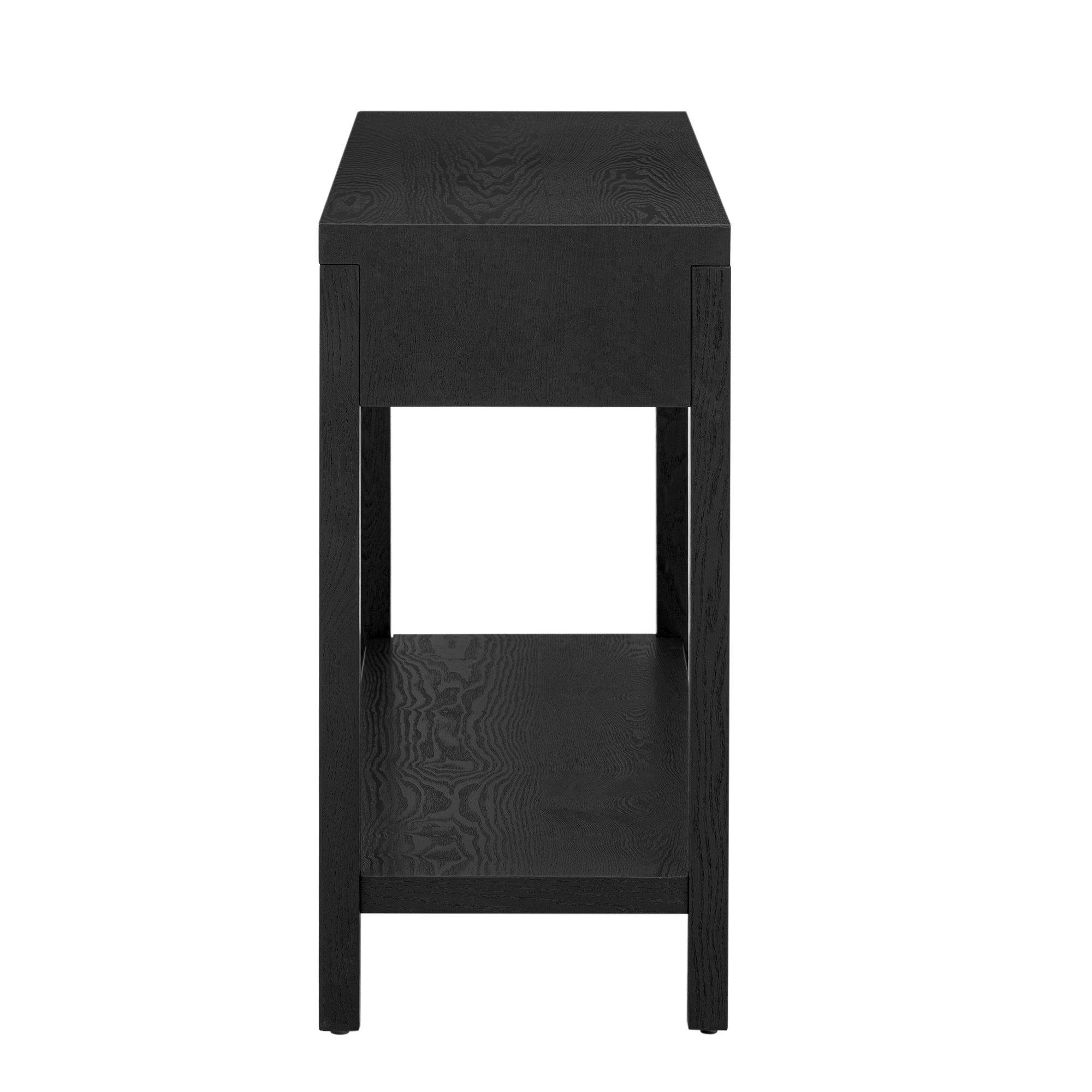 U_STYLE Modern Ash Veneer Console Table, Classic Striped Design, with 2 Drawers & Open Shelf, Perfect for Living Room, Hallway, Entryway, Study Room