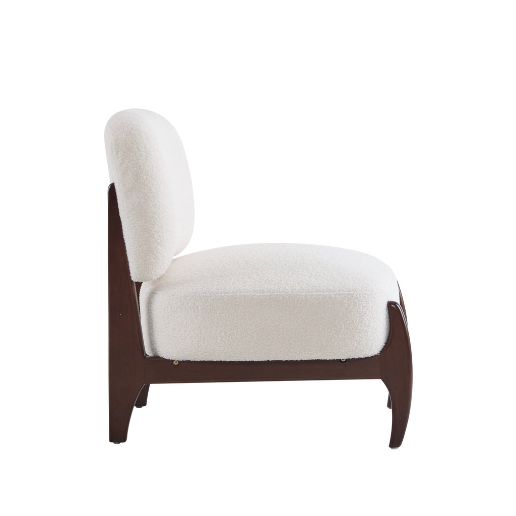 [Set of 2] 25.5' Modern Boucle Lounge Chair with Solid Wood Frame, Soft and Durable Boucle Upholstery, Perfect for Living Room, Bedroom, or Office