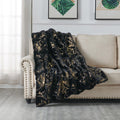 Luxury Chinchilla Faux Fur Gilded Black Throw Blanket (60' x 80')