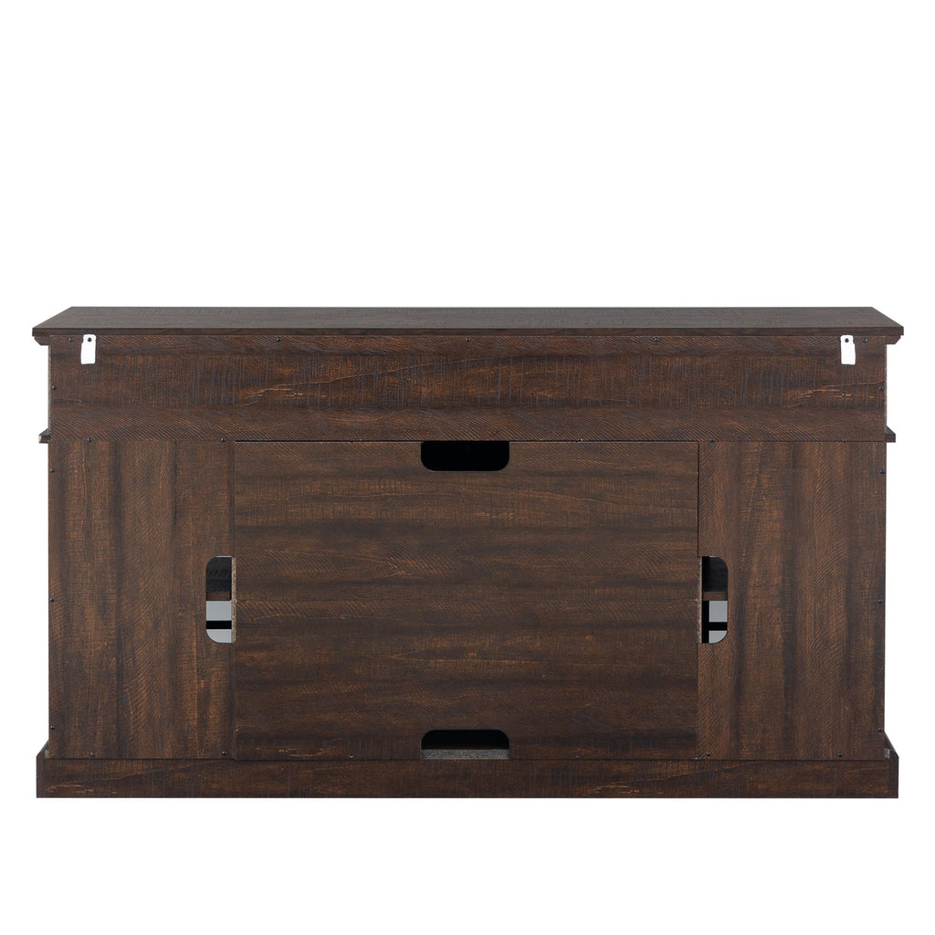 TVstand,media console,storage cabinet,entertainment center,with electronicfireplace,Install theLEDBluetooth band,using the latest infrared heating technology,electronicflame beautiful,safe.color:brown