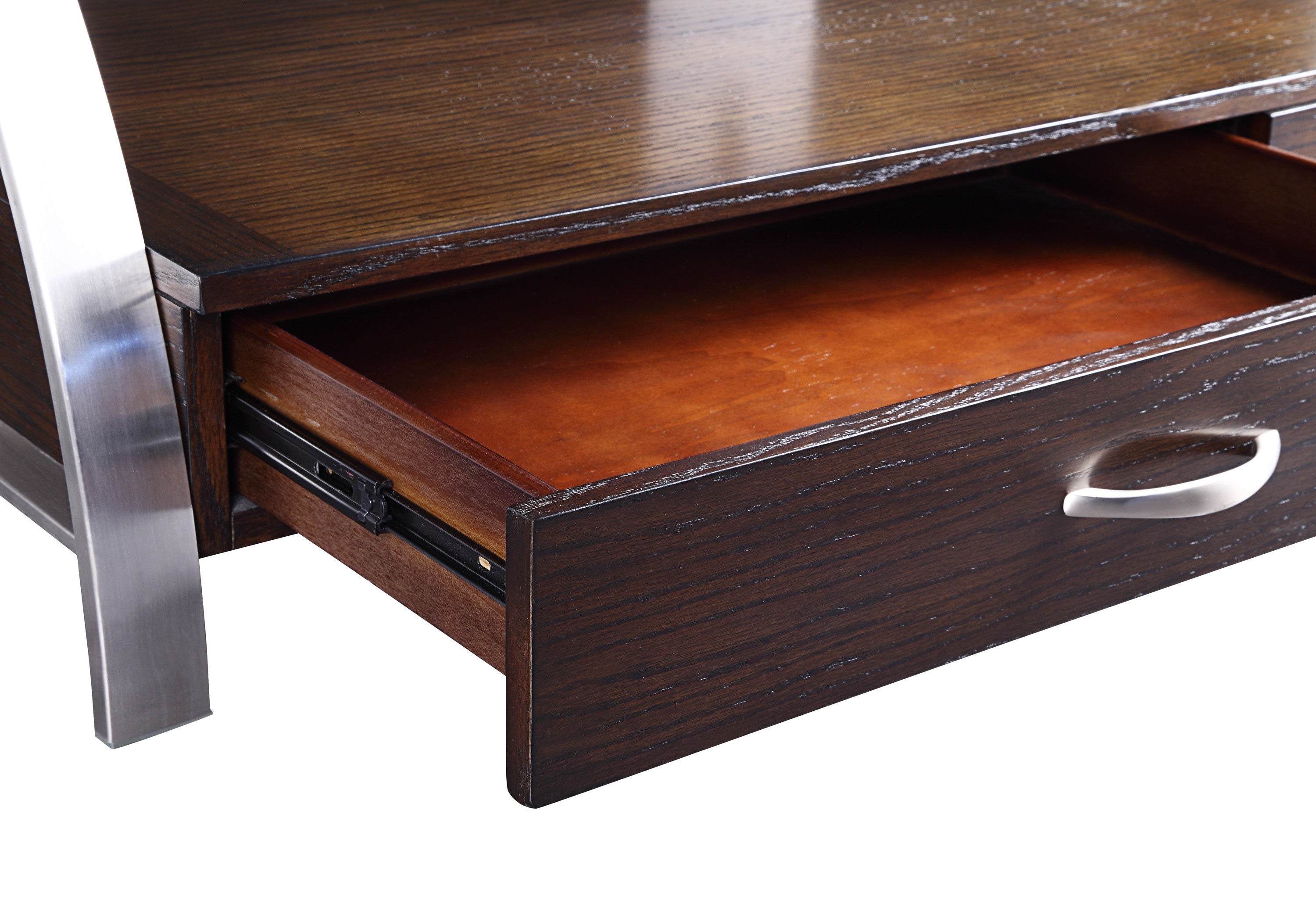 1pc Modern Design TV Stand Glass Top Stainless Steel Frame Living Room Furniture, TV Console Table