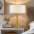 Gold Hourglass Metal Table Lamp Gold See below