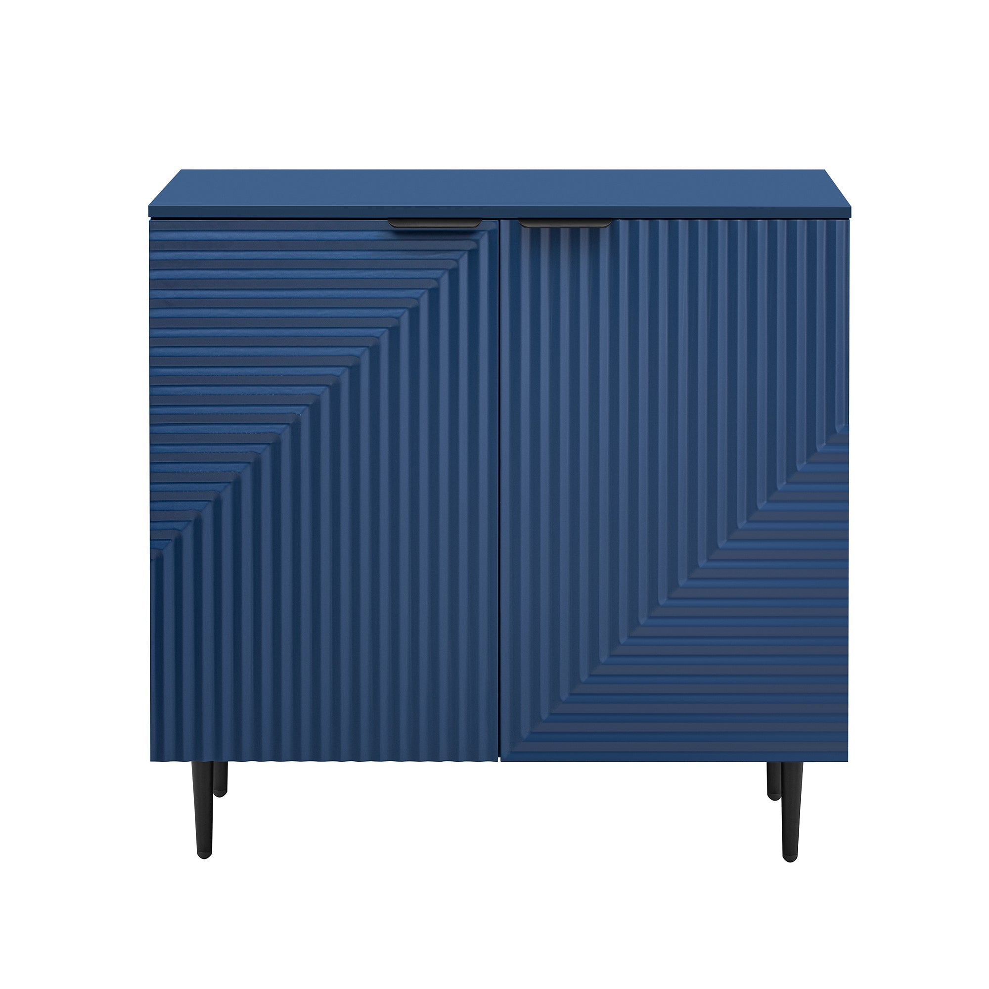 Mirod Set of 2 Modern Minimalist Side Cabinets,Versatile Storage Solution,Adjustable Shelves,Stylish Geometric Door Design,Perfect as TV Stand