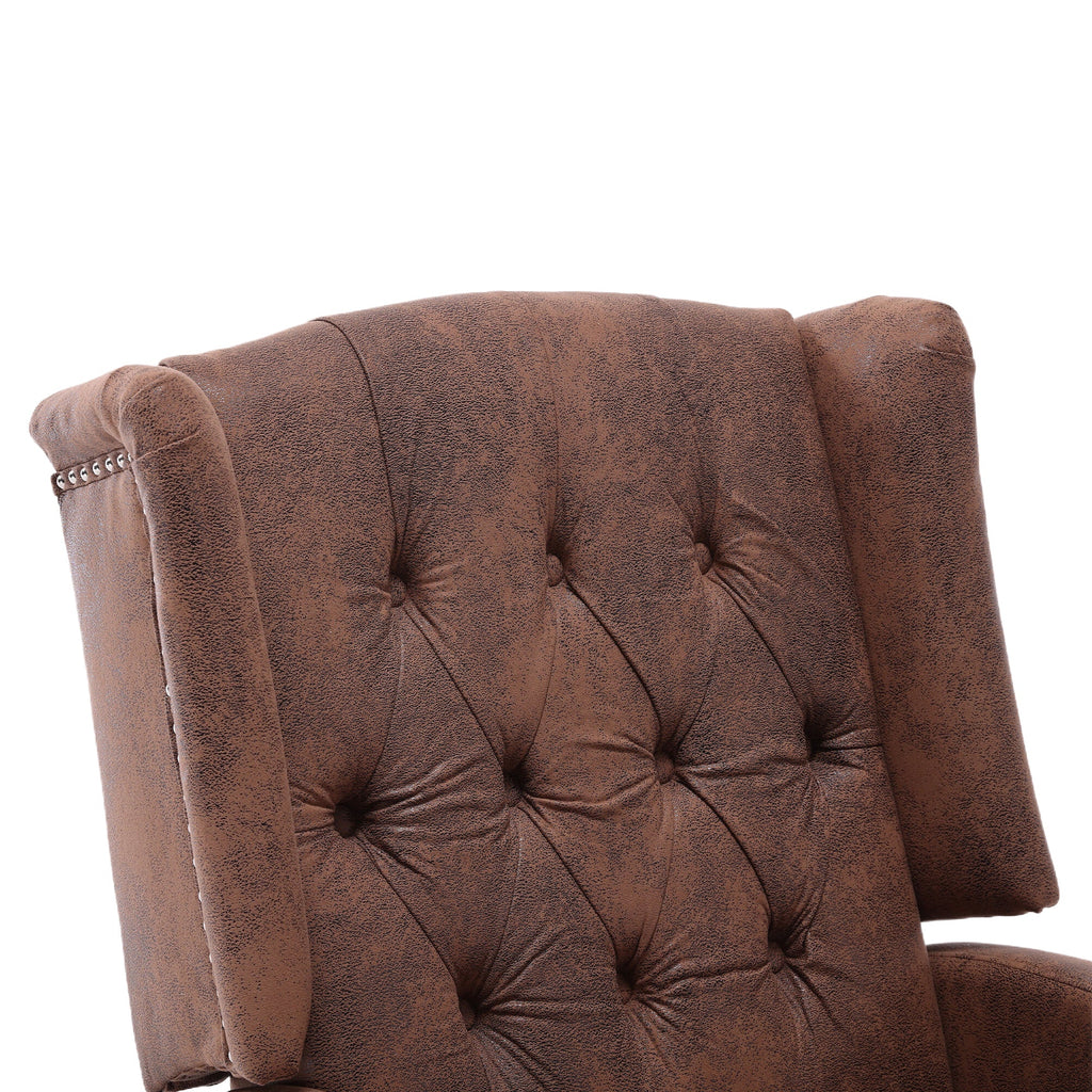 COOLMORE Rocking Recliner Chair,360 Degree Swivel Nursery Rocking Chair,Glider Chair,Modern Small Rocking Swivel Recliner Chair for Bedroom,Living Room Chair Home Theater Seat (Coffee)