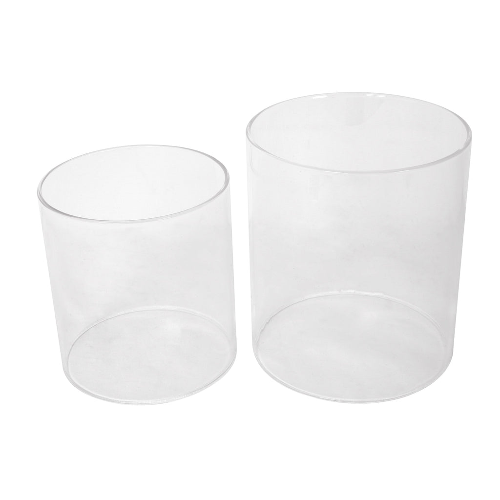 Lantern Column, Set of 2, Decorative Column for Garden in  Industrial Design, Lantern for Outdoor and Indoor, Lantern Including Candles, Oriental, 37 1/2+ 29 1/2 in