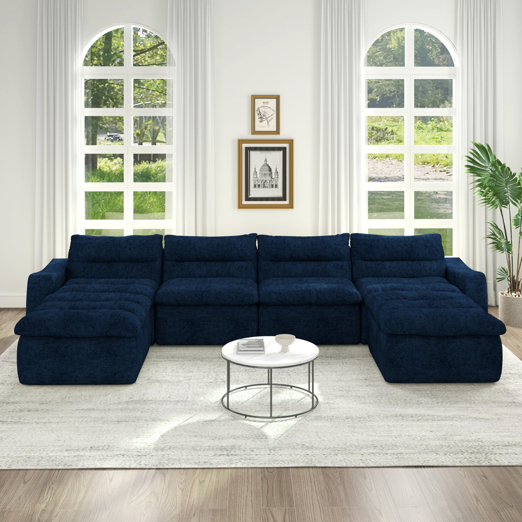 Compression combined sofa, modern lazy style combined sofa, comfortable beanbag sofa, can be combined at will, no need to assemble, suitable for living room-Blue