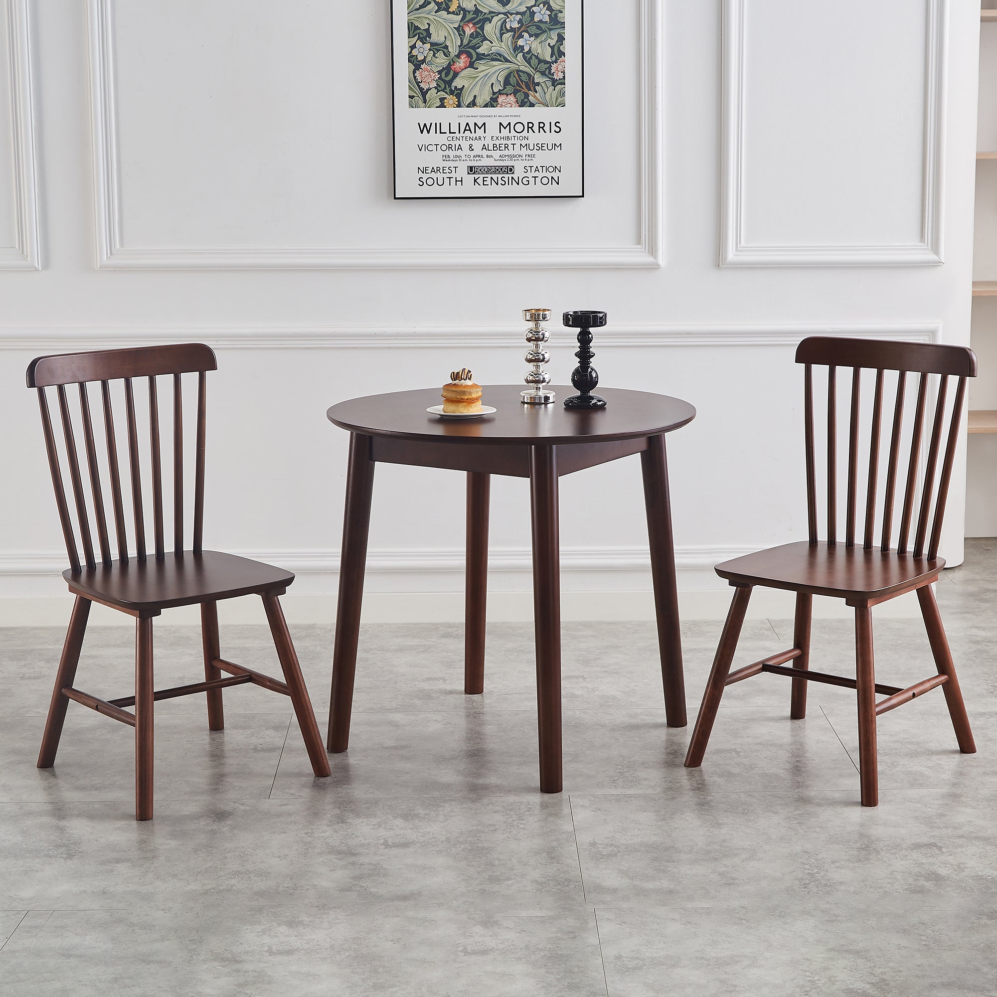walnut Round Table, all solid wood, can sit 2-4 people diameter 31.5 inches