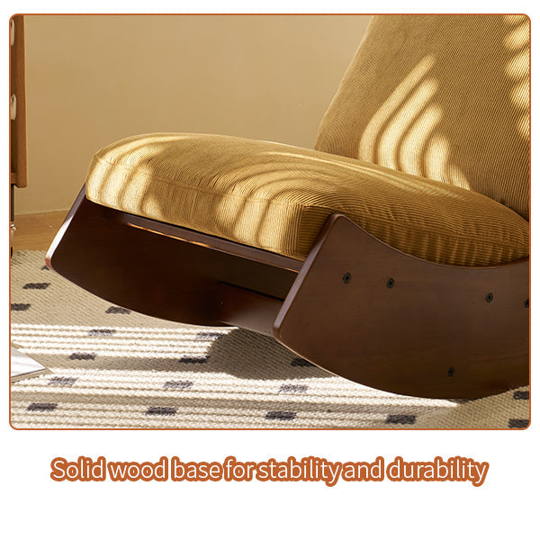 Comfortable Glider Rocking Chair, High-Quality Upholstery Glider Chair, Solid Wood Frame, Perfect for Multiple Settings Accent Reading Chair for Bedroom,Living Room,Nursery