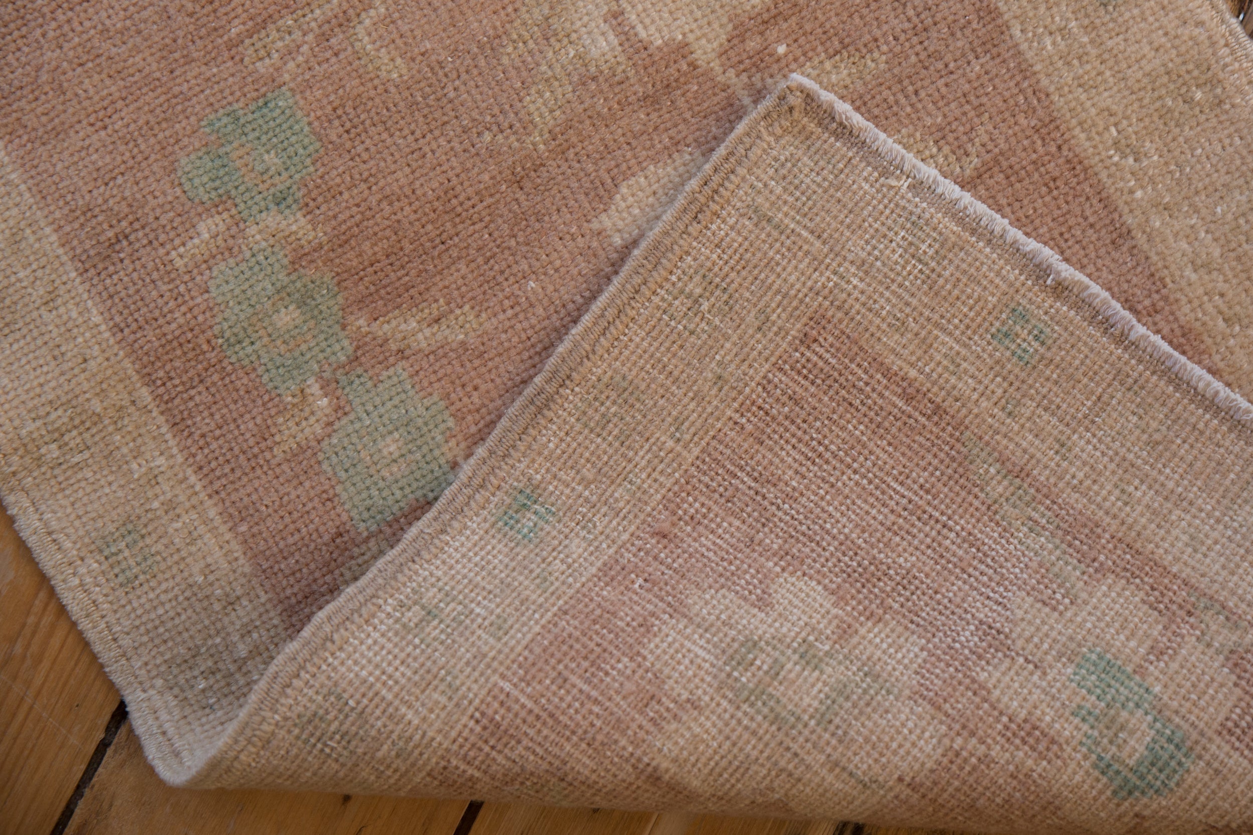 1.5x3.5 Vintage Distressed Oushak Rug Mat Runner