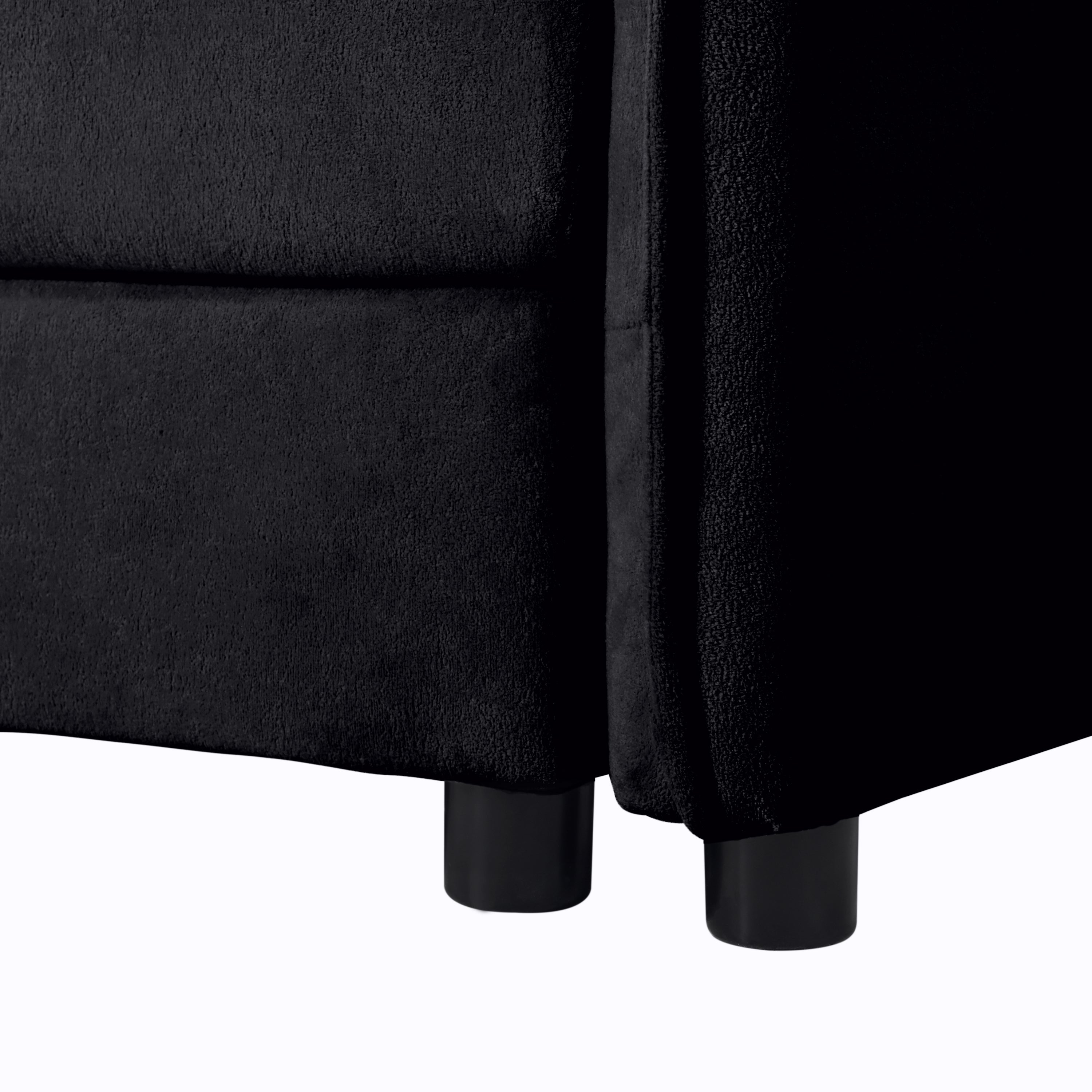 Oversized Chenille Loveseat Sofa, Oversized 2-Seater Small Cloud Couch, Modern Comfy Deep Seat Love Seat for Living Room Bedroom Office Apartment,DIY Combination,Black