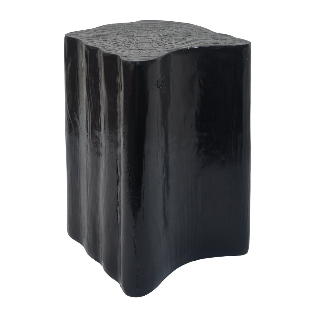 2-in-1 Irregular MGO End Table, Split Design, Small Space Friendly,Indoor Outdoor Use,Black Color