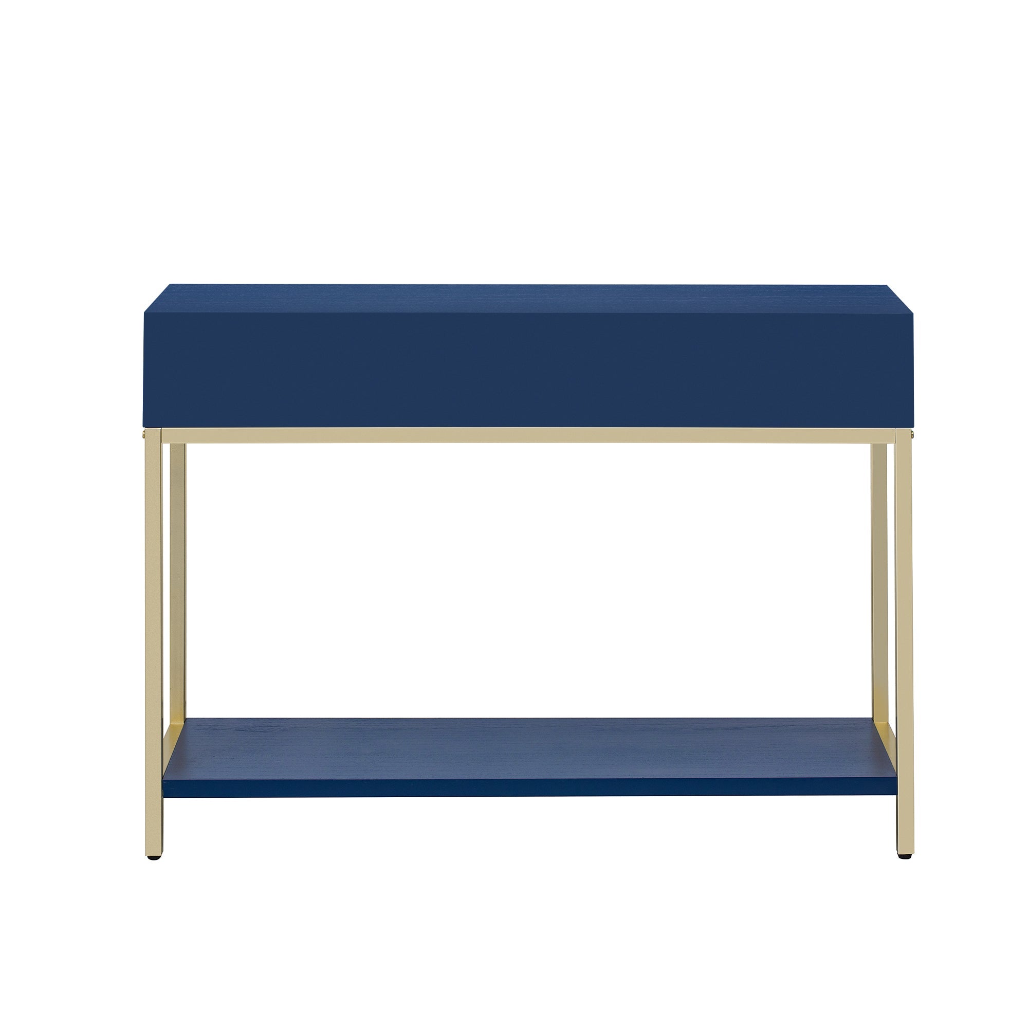 TREXM Entryway Table, Console Table with Two Drawers, Retro Hallway Table with Striking Geometric Design for Entryway and Living Room (Navy)