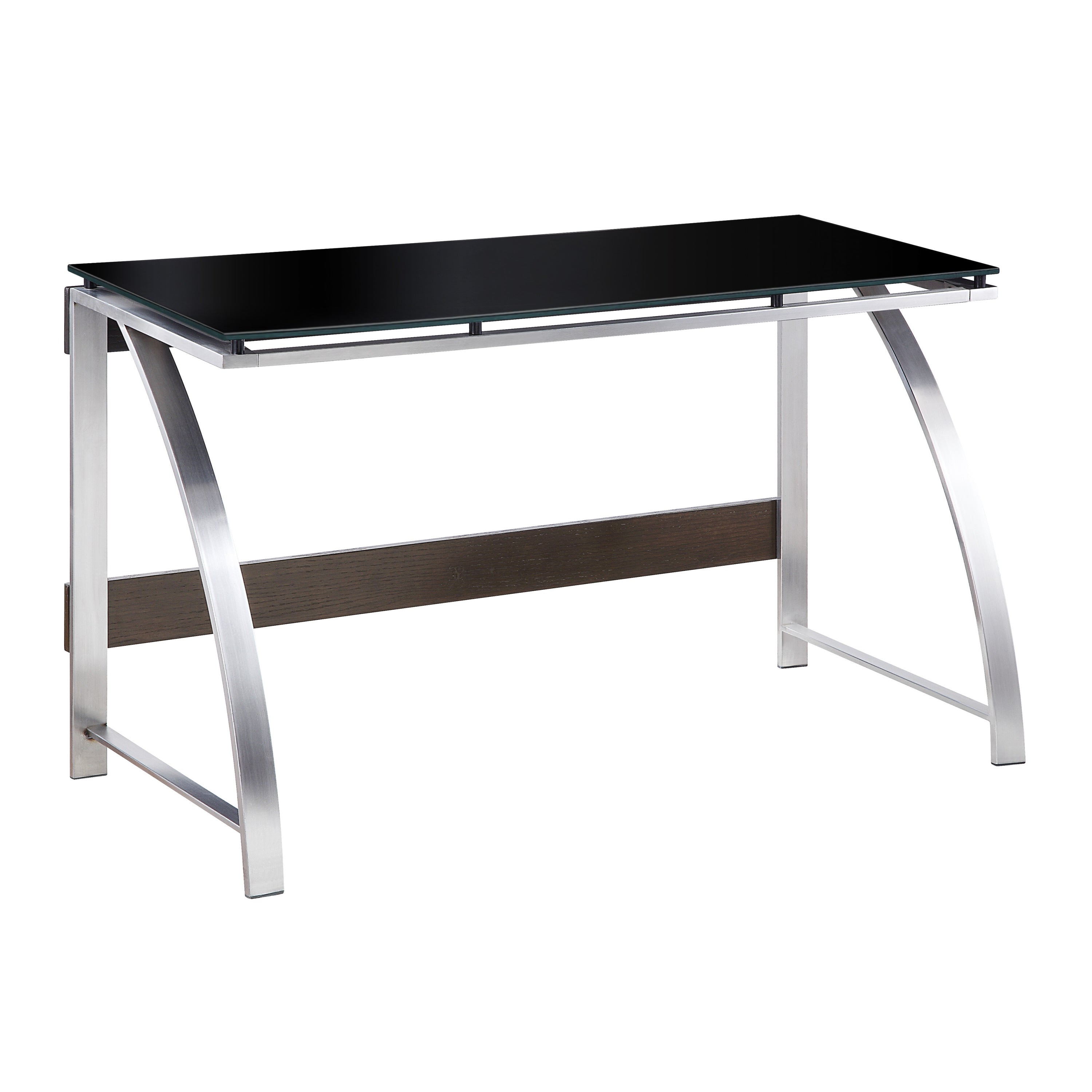 Modern Design Writing Desk Glass Top Stainless Steel Frame Furniture 1pc