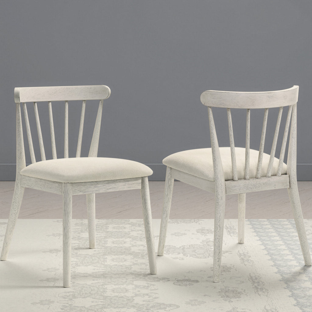 2-Piece Rustic Dining Side Chair Set, Solid Wood Frame, Farmhouse Design, Easy Assembly