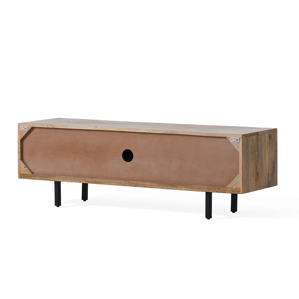 TV stand with 3 Cabinets for TVs Up To 59 Inches, Natural