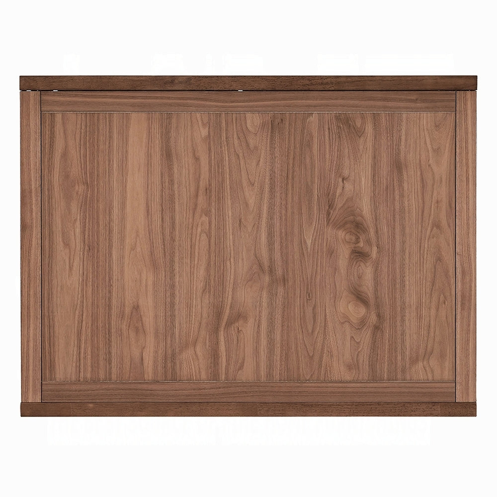 Walnut Finish Extendable Dining Table Modern Kitchen Dining Wooden Furniture 1pc Self Storing Leaf