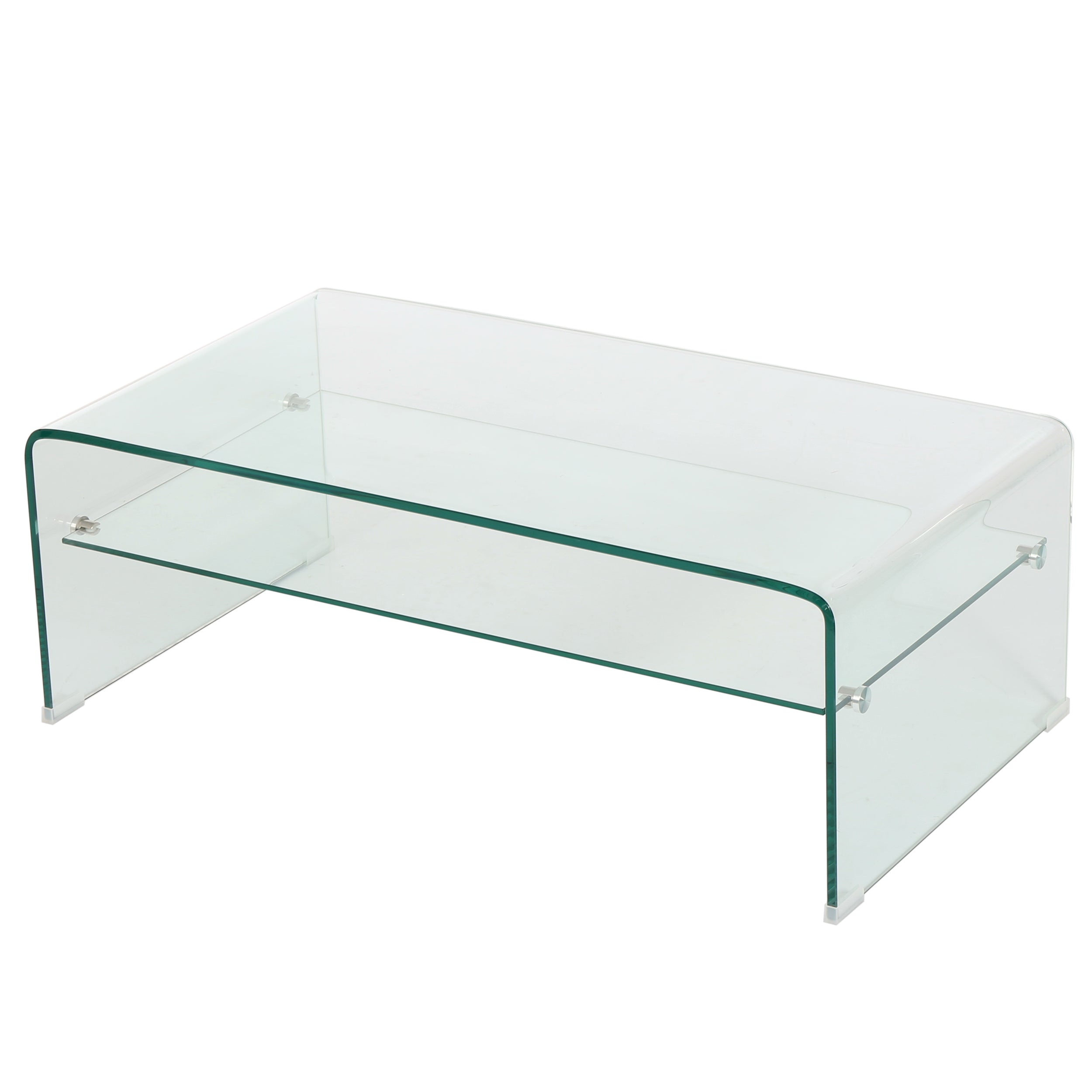 COFFEE TABLE 12MM TEMPERED BENT GLASS ,8MM SHELF GLASS